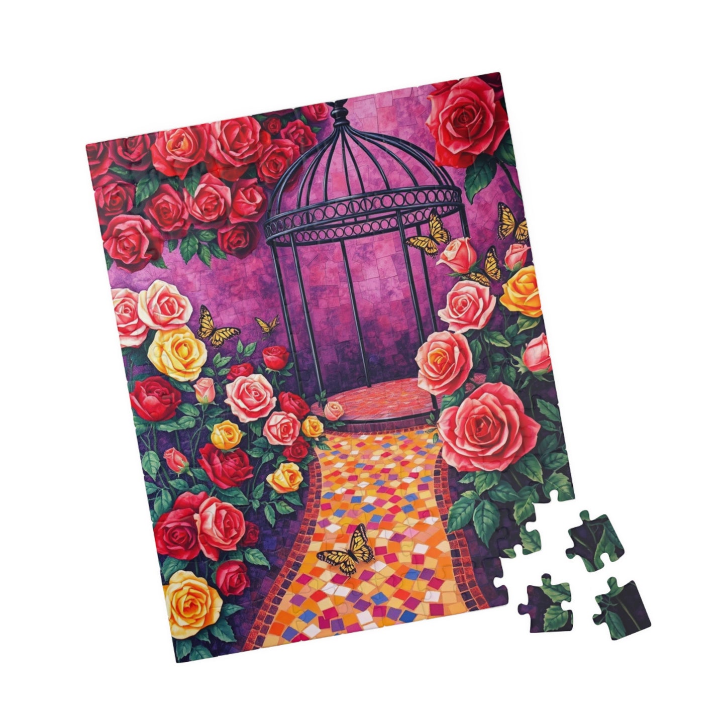 Rose Garden Mosaic Puzzle, 110-1014 Pieces Floral Jigsaw Game for Relaxation, Gift for Flower Lover, Frameable Home Decor, Solo Fun, Mindful Puzzle The Puzzle Chest