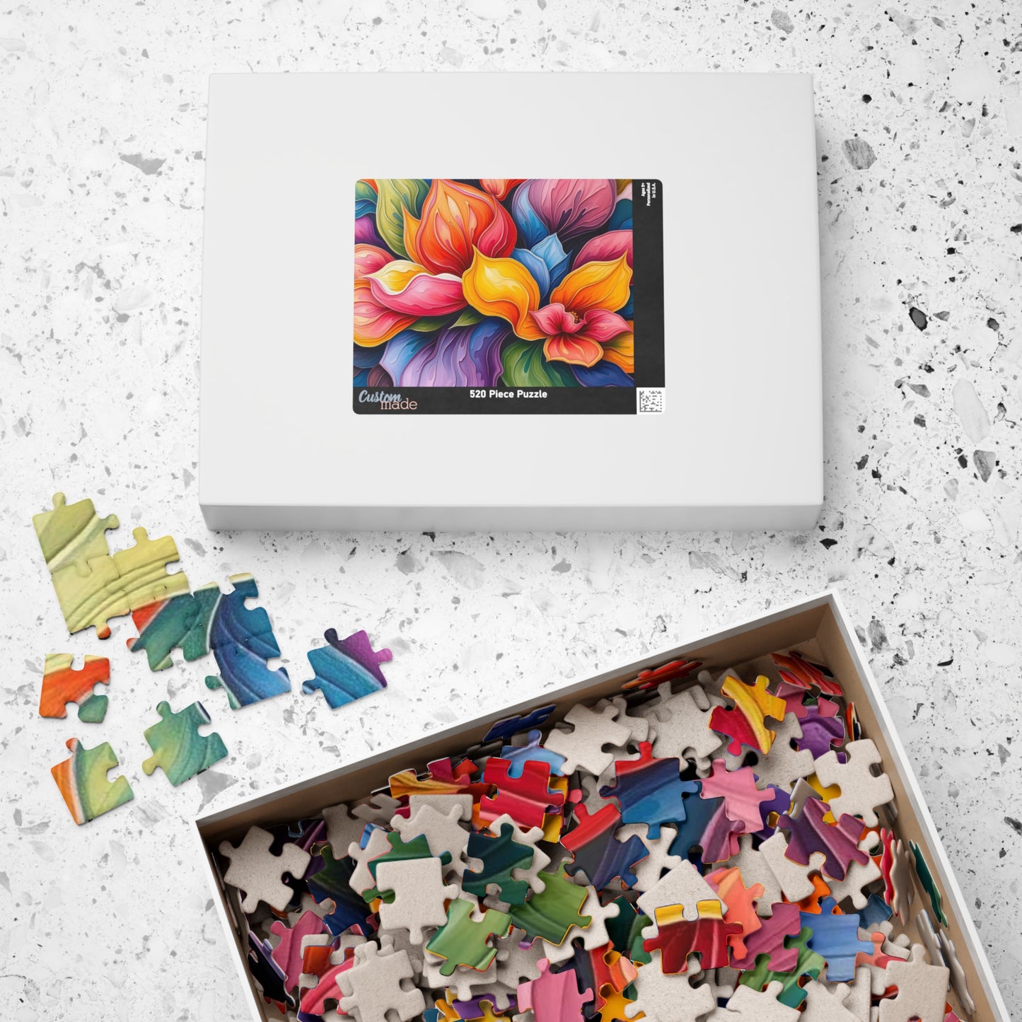 Floral Art Puzzle: Vibrant 110, 252, 520, 1014-piece Abstract Jigsaw Game, Home Decor, Gift Idea for Adults, Family Fun Activity Puzzle The Puzzle Chest