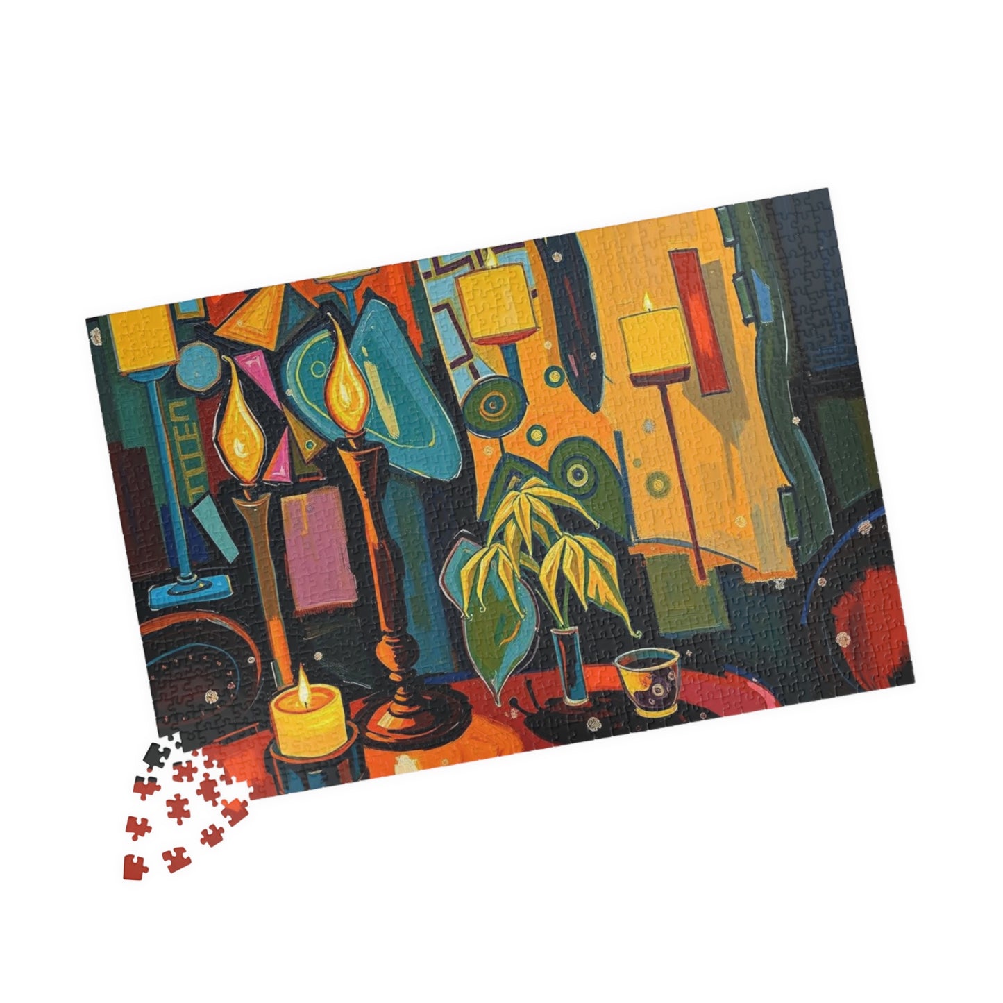 Colorful Candlelit Puzzle - Abstract Jigsaw Game for Adults Puzzle The Puzzle Chest