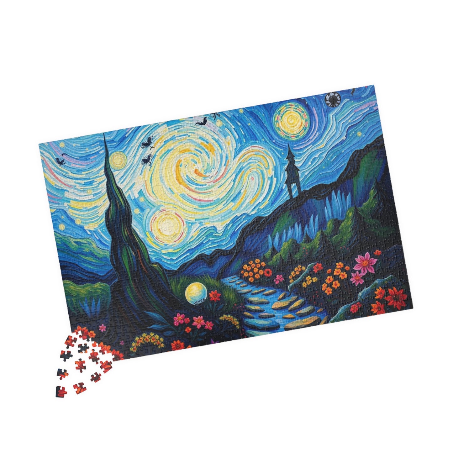 Starry Night Jigsaw Puzzle, Colorful 110-1014 Piece Puzzle for Art Lover, Family Game Night, Home Entertainment, Gift for Puzzle Enthusiasts Puzzle The Puzzle Chest