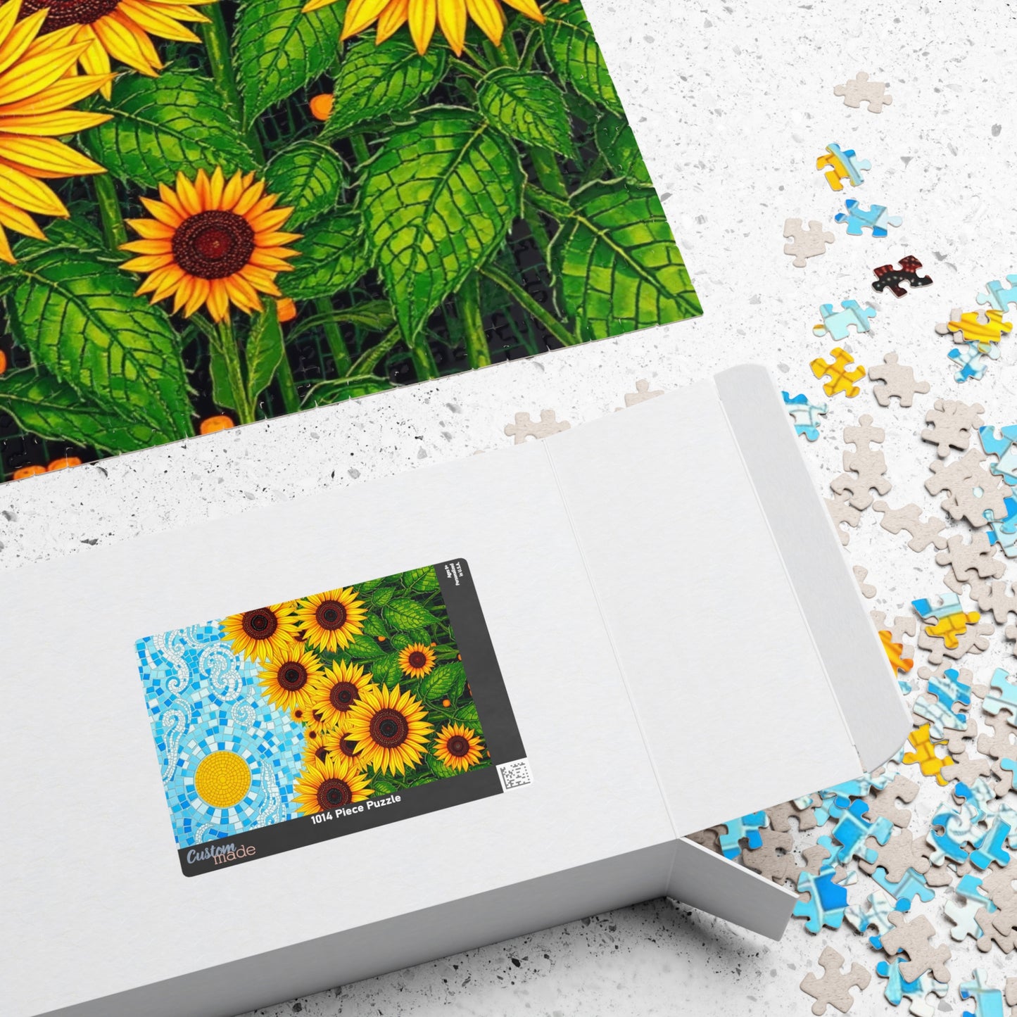 Mosaic Sunflower Puzzle - 110, 252, 520, 1014-piece Serene Floral Jigsaw Game for Adults, Home Decor, Nature Lover Gift, Relaxing Activity Puzzle The Puzzle Chest