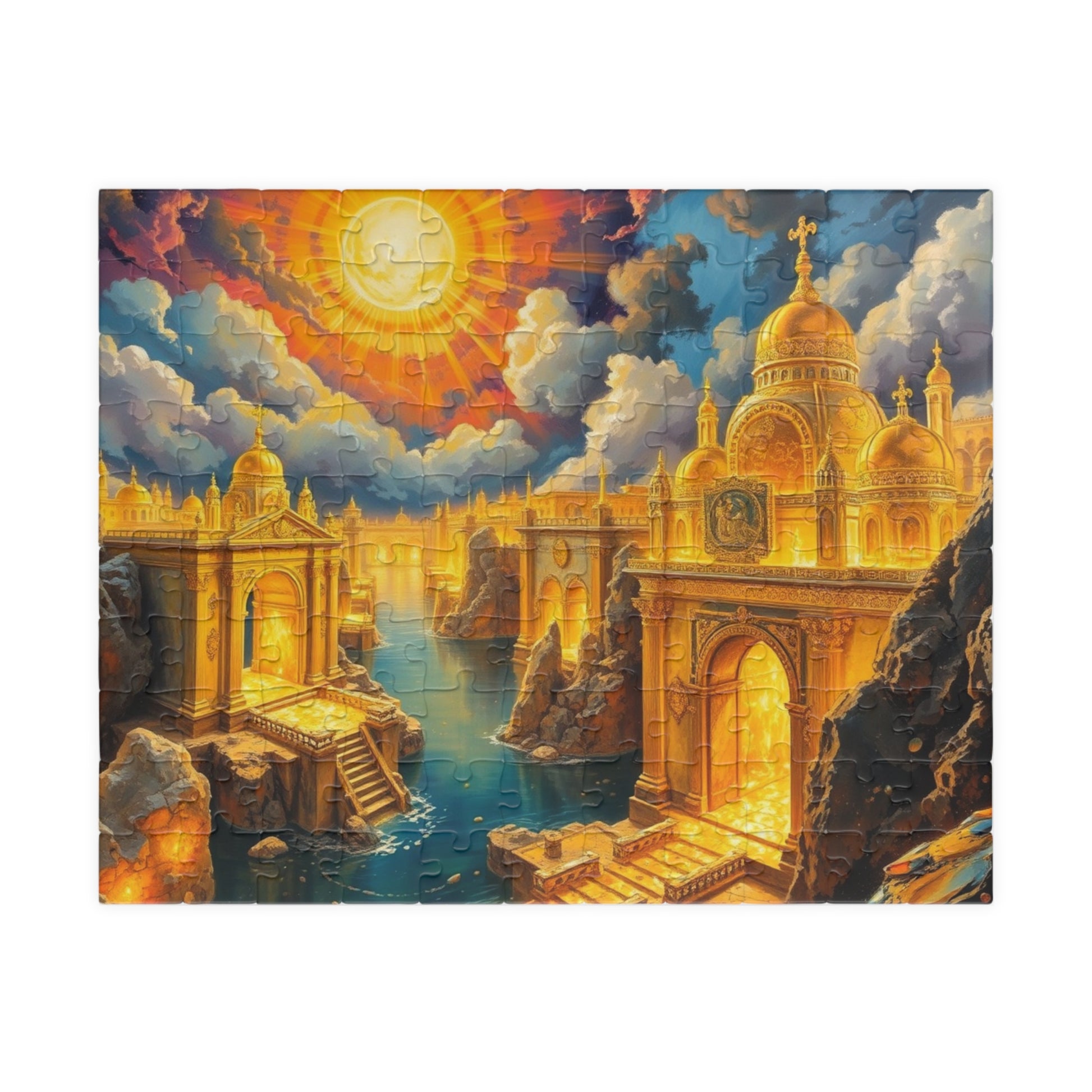 New Jerusalem Jigsaw Puzzle, Shining City of Gold and Crystal, Faith-Based Tabletop Game, Religious Theme, Mindfulness Activity, Giftable 110 pcs (Horizontal) Puzzle The Puzzle Chest