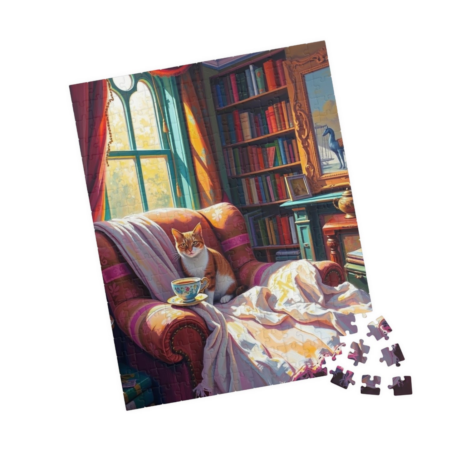 Cozy Study Room Jigsaw Puzzle, Home Office Sanctuary for Cat, Animal Lover Gift, Mindful Hobby, Indoor Activity, Best Family Entertainment Puzzle The Puzzle Chest