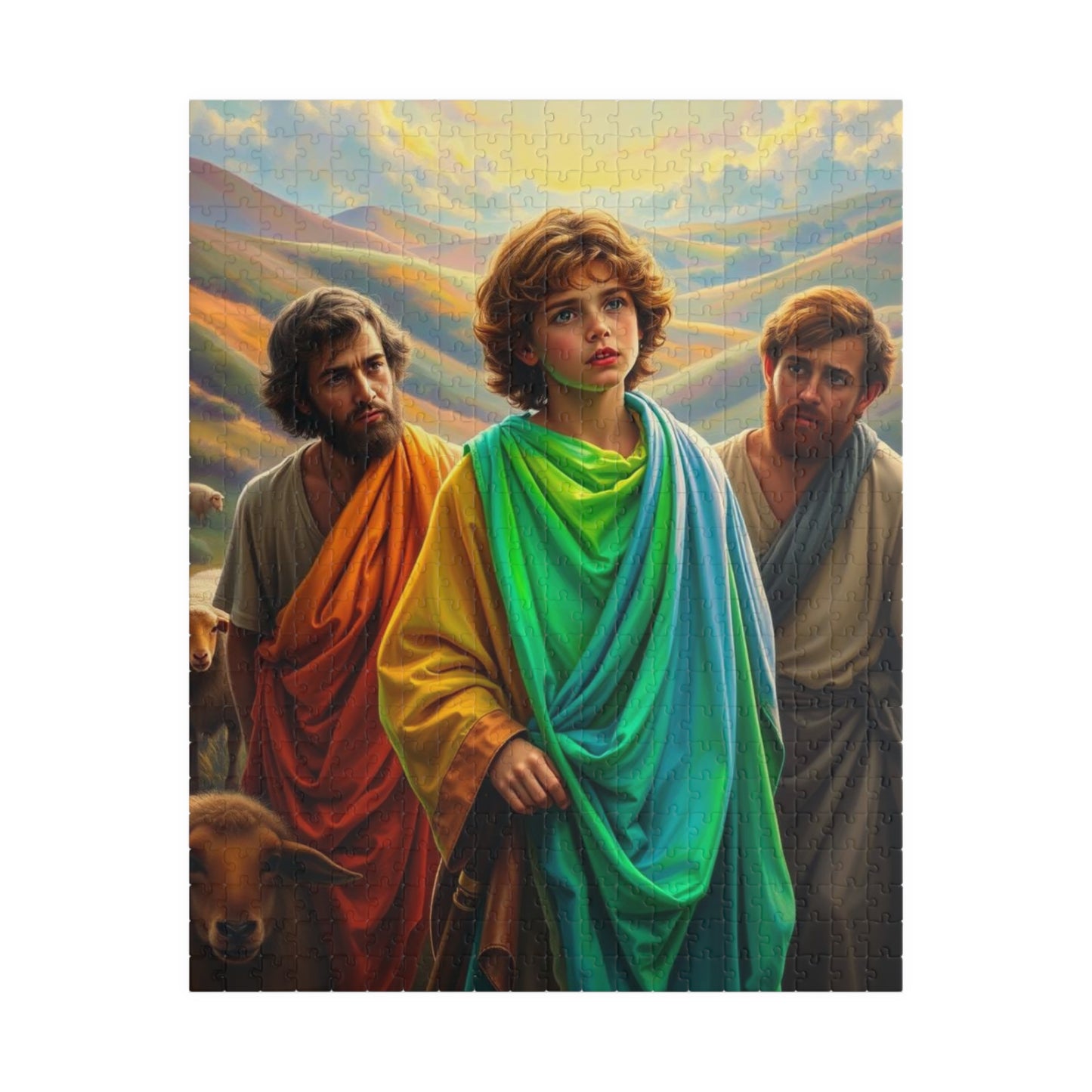 Christian Jigsaw Puzzle - Biblical Story of Josephs Multi-Colored Coat, Religious Gift for Friend, Family Activity, Educational Toy, Hobby 520 pcs (Vertical) Puzzle The Puzzle Chest
