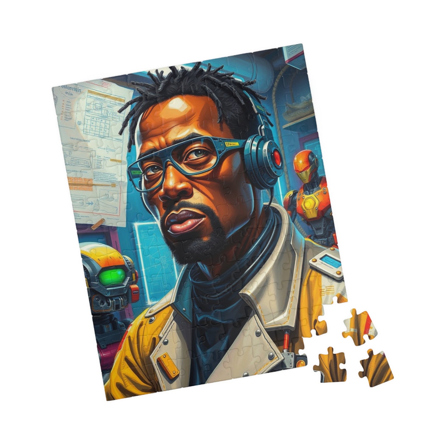Futuristic Black Gamer Puzzle, Unique African American Art Jigsaw Game, Gift for Puzzle Lovers, Fun Family Activity, Entertaining Pastime Puzzle The Puzzle Chest