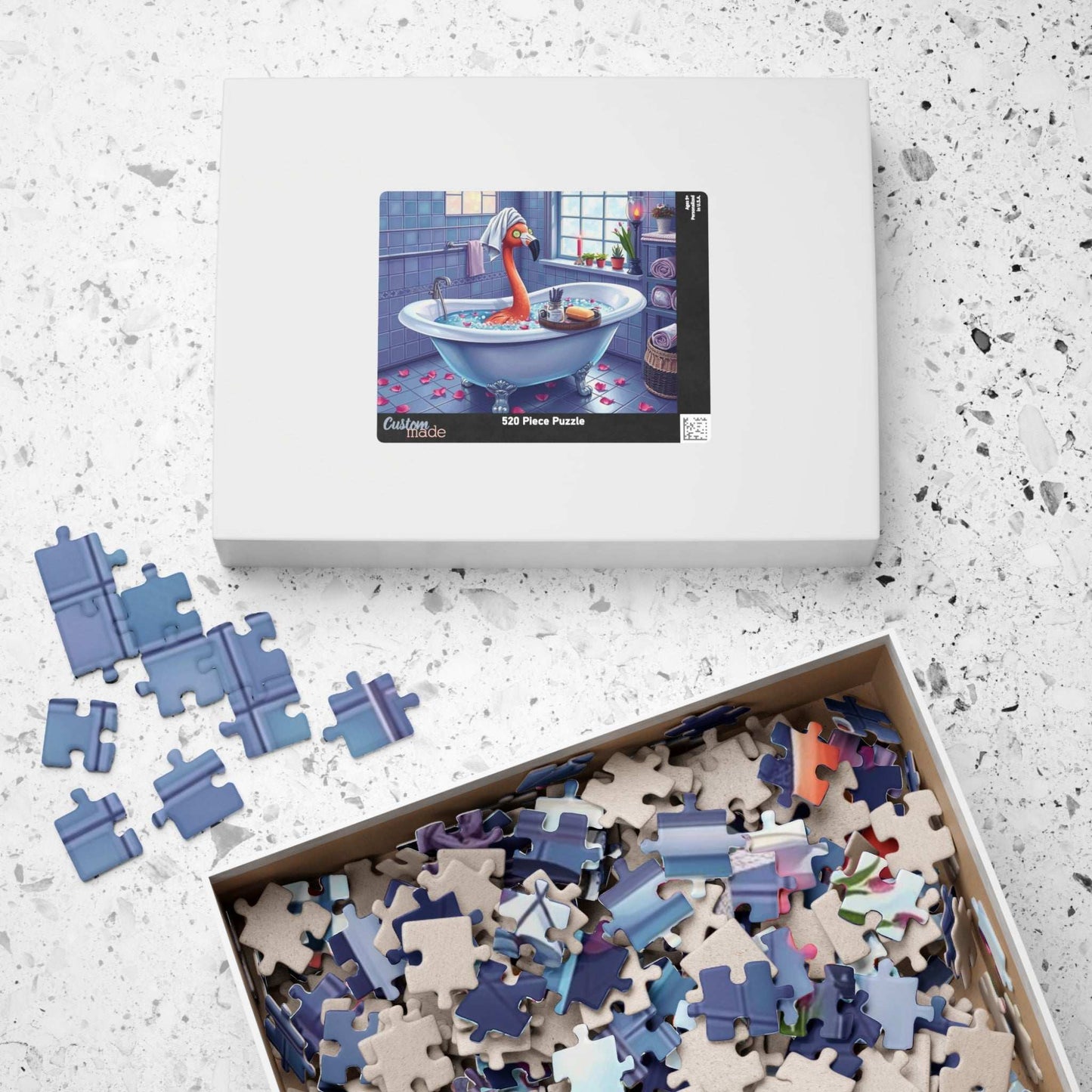 Flamingo in Bubble Bath - Fun and Whimsical Spa Puzzle, Unique Gift for Friends, Perfect for Family Fun, Birthday, or Spa Day Gathering