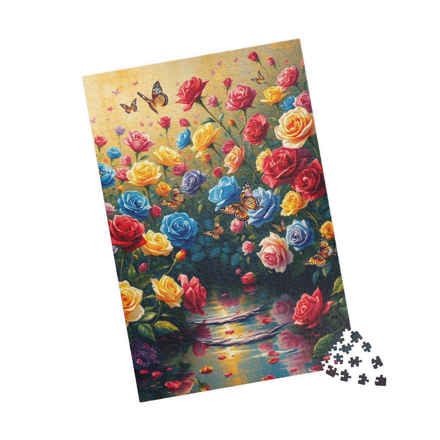 Rose Butterfly Garden Puzzle, Nature-Themed Jigsaw Game, Flower Art Decor, Family Game Night, Birthday Gift for Friends Puzzle The Puzzle Chest