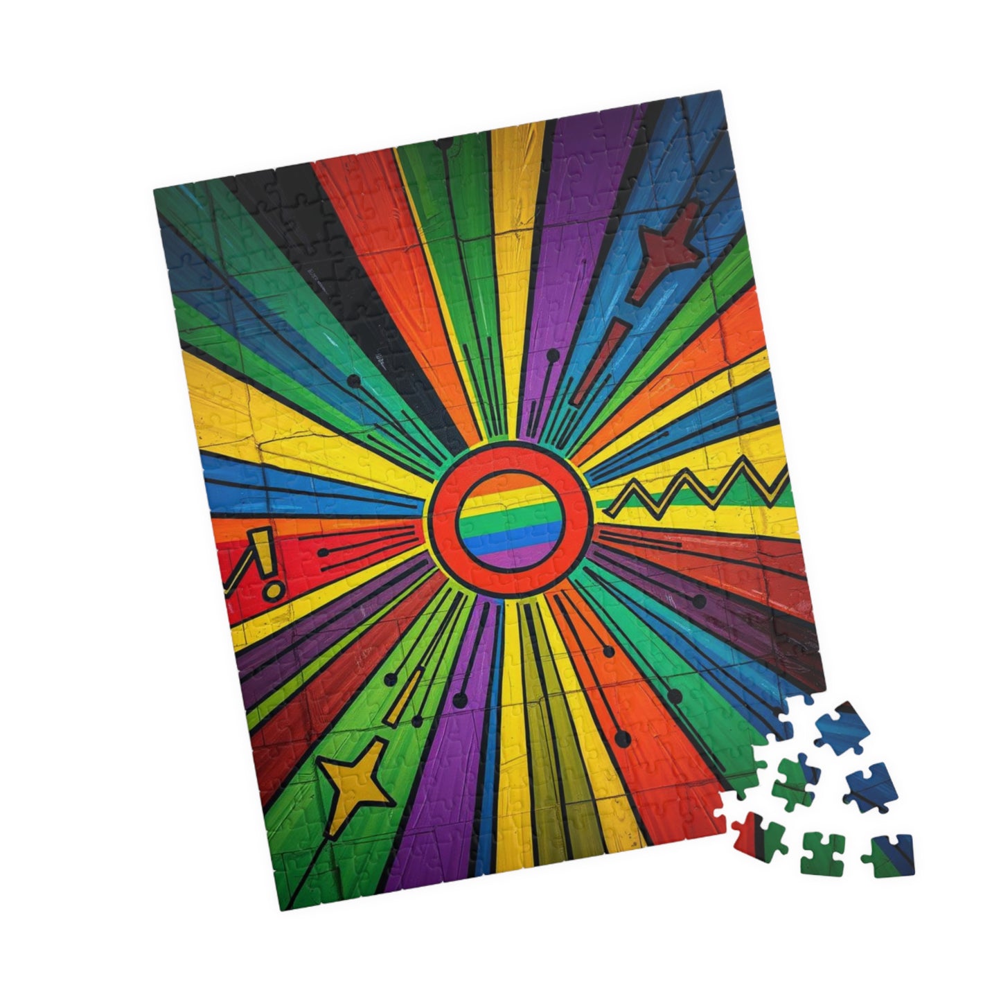 Rainbow Burst Jigsaw Puzzle - Fun Family Activity, Vibrant Abstract Puzzle, Perfect Adult Gift for Friends, 110-1014 Pieces