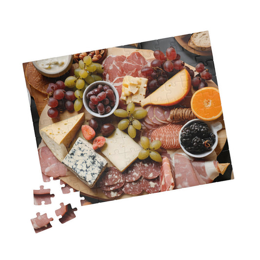 Gourmet Cheese and Charcuterie Puzzle, Fun Family Activity, Puzzle Gift for Food Lovers, Perfect for Game Night, Evening Gatherings, 110-1014 110 pcs (Horizontal) Puzzle The Puzzle Chest