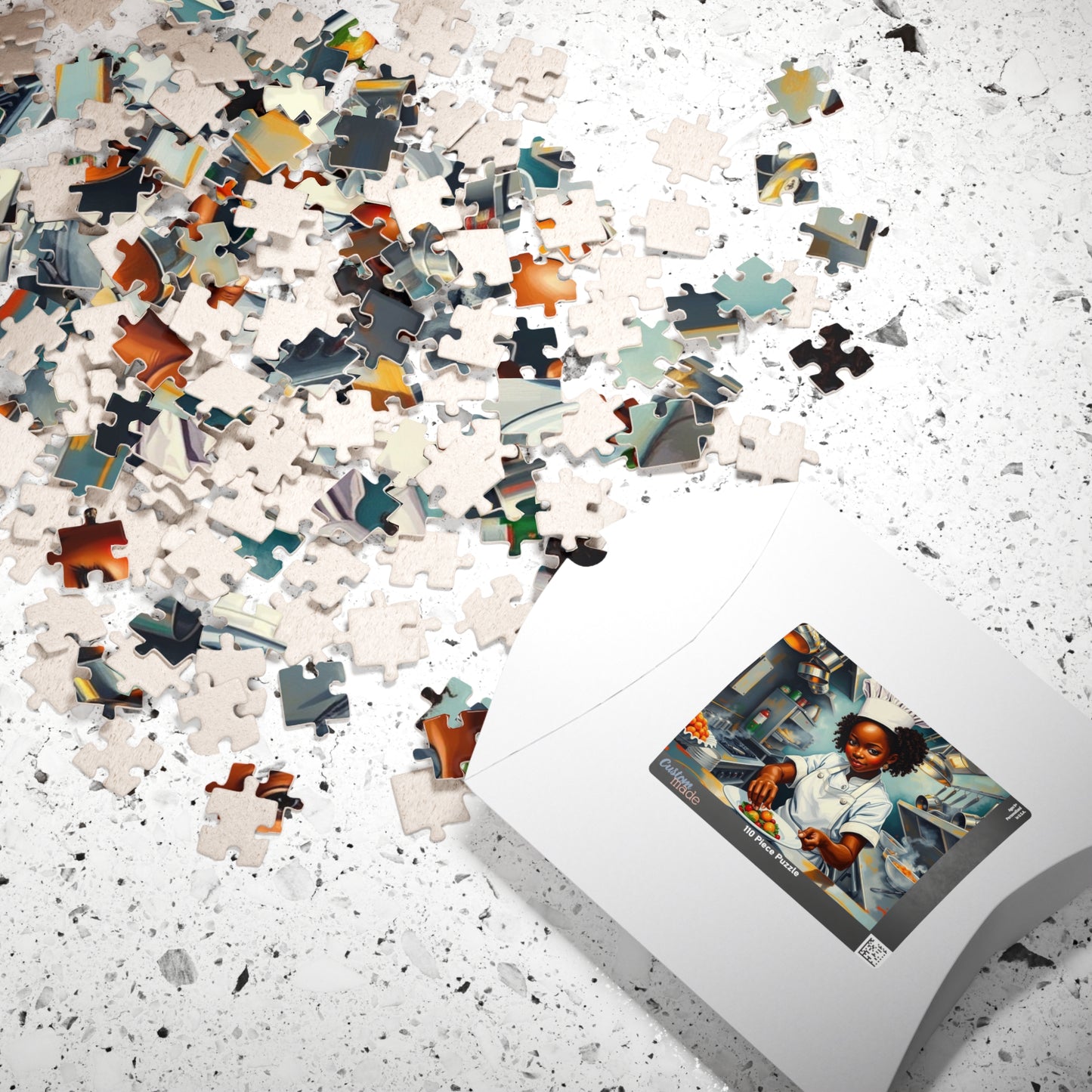 African American Chef Jigsaw Puzzle, Black Woman Cooking, Art Enthusiast Afrocentric Gift, Family Mindfulness Activity, Fun Brain Teaser Puzzle The Puzzle Chest