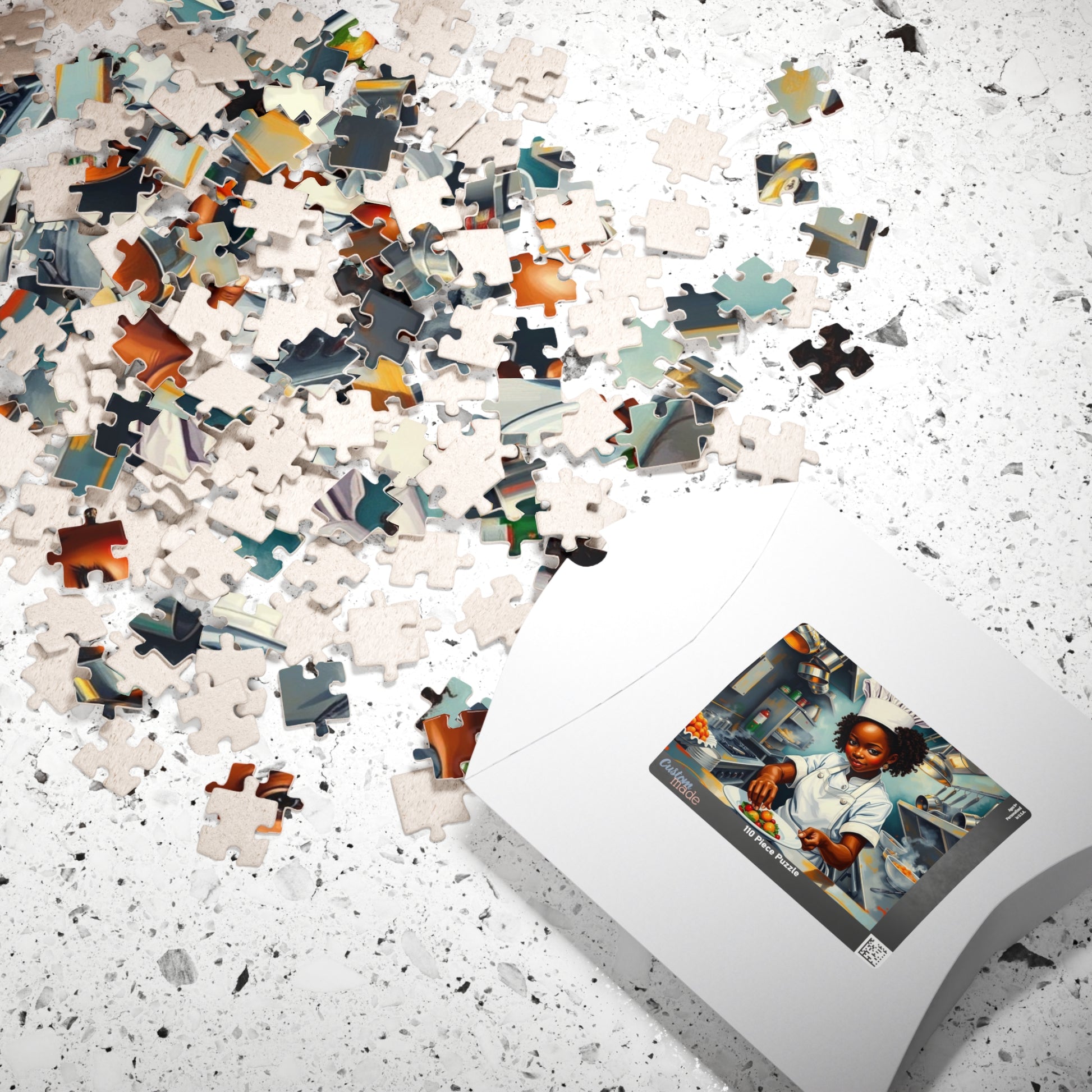 African American Chef Jigsaw Puzzle, Black Woman Cooking, Art Enthusiast Afrocentric Gift, Family Mindfulness Activity, Fun Brain Teaser Puzzle The Puzzle Chest
