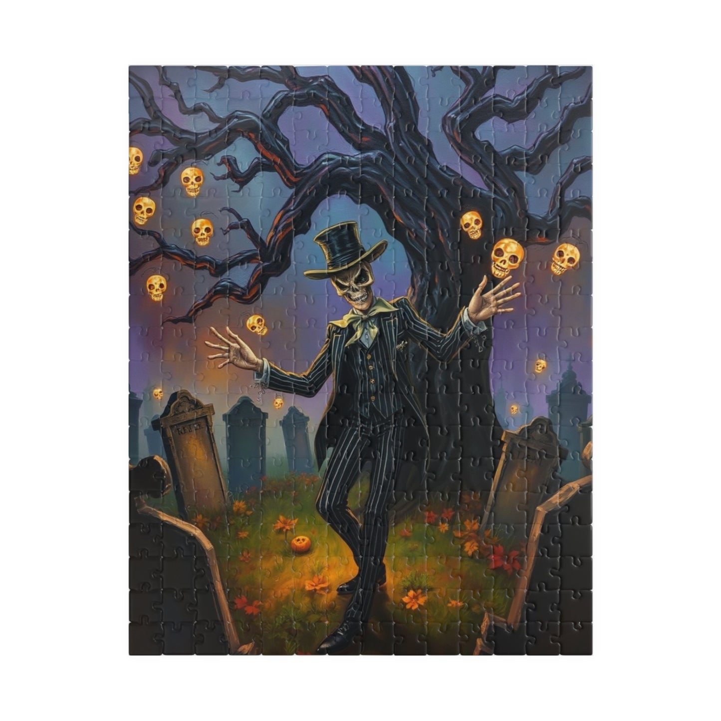 Halloween Themed Puzzle, Spooky Skeleton Design, Adult Jigsaw Game for Fall Decor, Family Game Night, Perfect for Autumn Celebrations, Gift 252 pcs (Vertical) Puzzle The Puzzle Chest