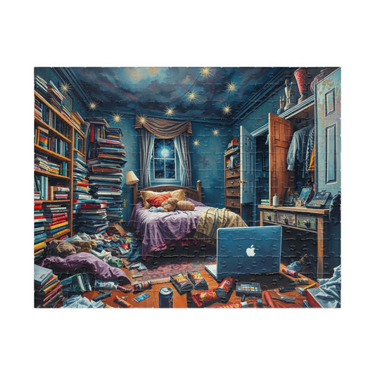Jigsaw Puzzle, Chaotic Bedroom Humorous Puzzle, Family Game Night, Interactive Activity, Mind Boggling Challenge, Holiday 252 pcs (Horizontal) Puzzle The Puzzle Chest