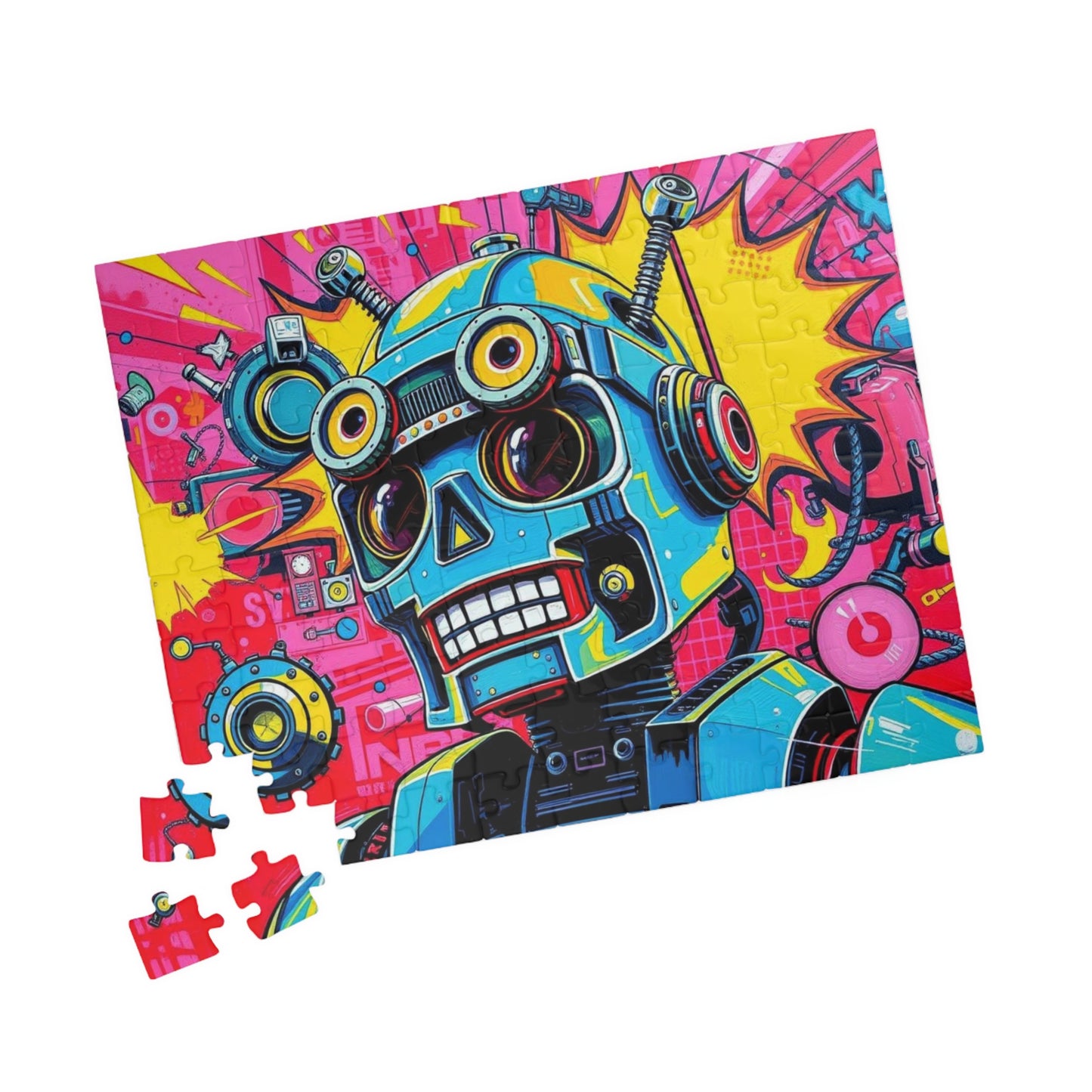 Whimsical Robot Puzzle, Colorful Pop Art Puzzle for Adults, Fun Gift for Family Game Night, Creative Birthday Holiday Gift Idea Puzzle The Puzzle Chest