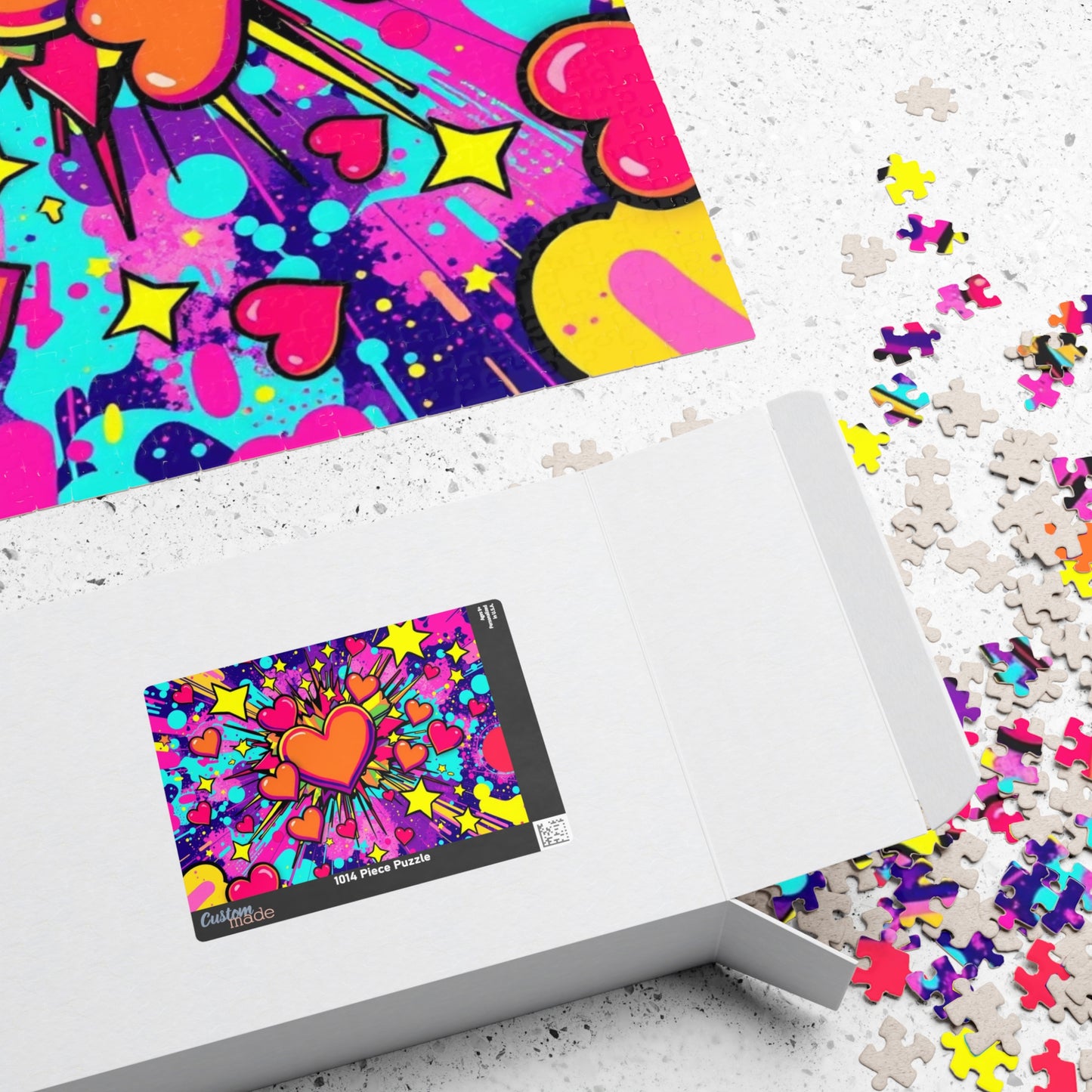 Overlapping Hearts Jigsaw Puzzle for Adults - Pop Art Design, Solo Fun or Family Activity, Puzzle Lover Gift for Friend Birthday Holiday Puzzle The Puzzle Chest