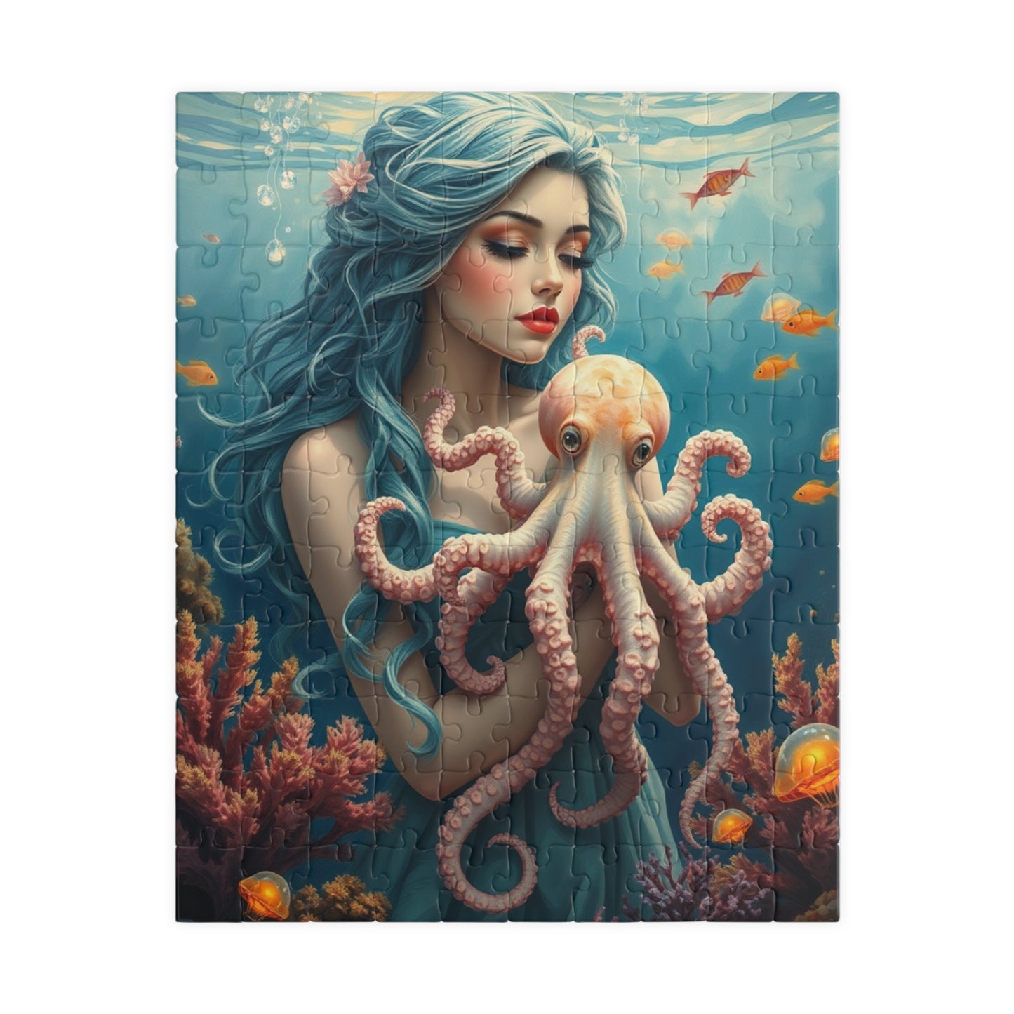 Mermaid and Octopus Puzzle | Art Puzzle for Sea Lovers, Unique Gift for Ocean Enthusiast and Friend, Fun Family Activity, Home Entertainment