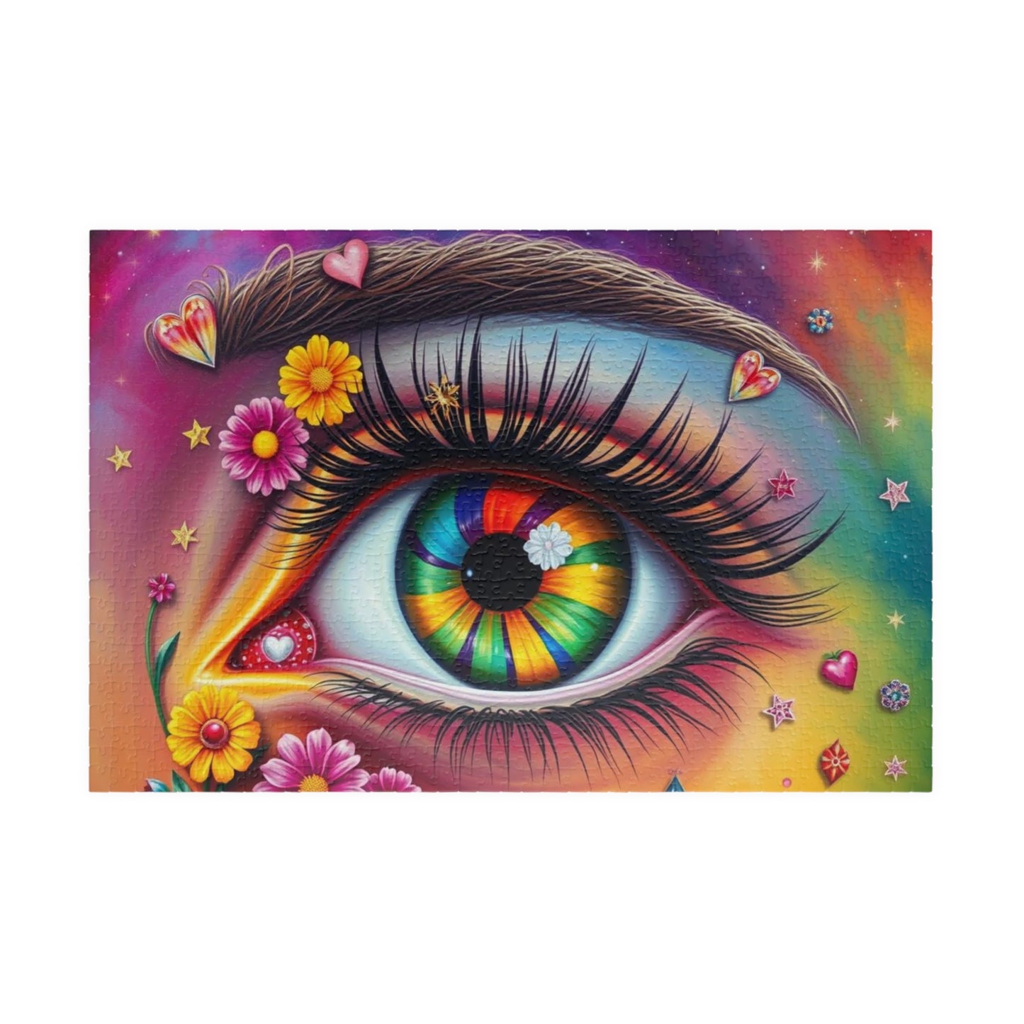 Watchful Heart - LGBTQ+ Pride Surreal Jigsaw Puzzle, Rainbow Eye Puzzle, Colorful Pride Puzzle for Holiday Birthday Pride Month Gift 1014 pcs (Horizontal) Puzzle The Puzzle Chest