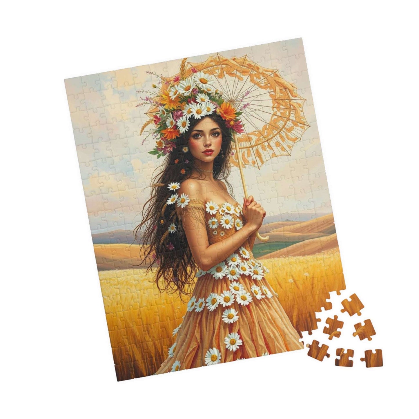 Lady of the Golden Fields - Summer Wildflower Fantasy Jigsaw Puzzle 252 pcs (Vertical) Puzzle The Puzzle Chest