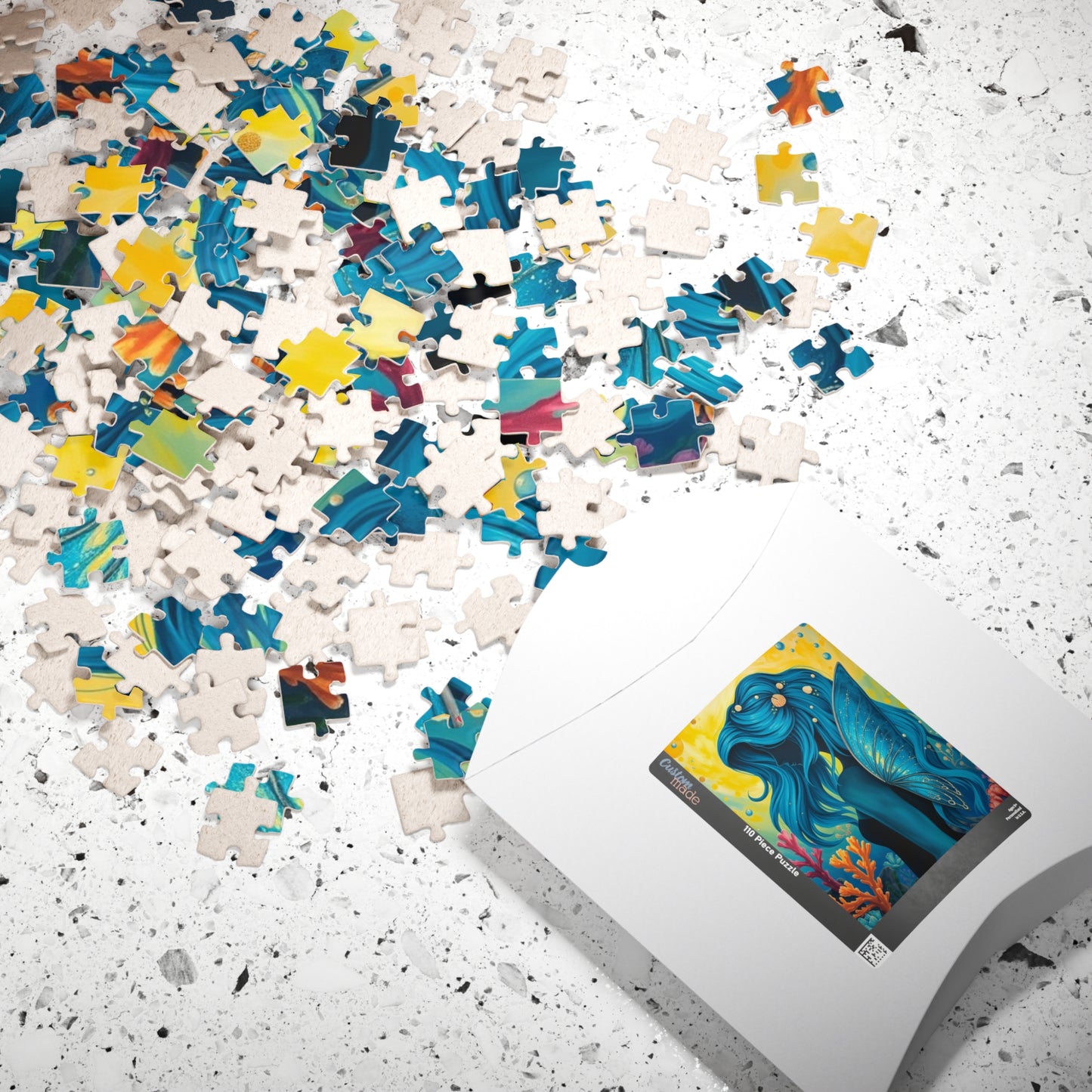 Sea Fairy Jigsaw Puzzle, Mermaid Silhouette Art Underwater Scene, Gift for Her Stress Relief Activity, Mind Challenge, Relaxation Gift Puzzle The Puzzle Chest