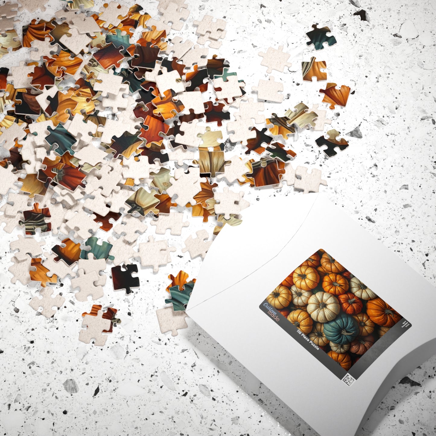 Chaotic Autumn Pumpkin Puzzle, Colorful Overlapping Harvest Design, Fun and Engaging Fall Jigsaw Game for Puzzle Lover and Art Enthusiasts Puzzle The Puzzle Chest