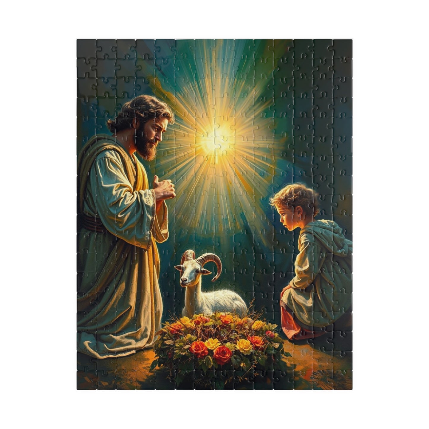 Abraham and Isaac Puzzle, Religious Jigsaw Game for Adults, Family or Solo Fun, Spiritual Artwork, Christian Gift for Puzzle Lover 252 pcs (Vertical) Puzzle The Puzzle Chest