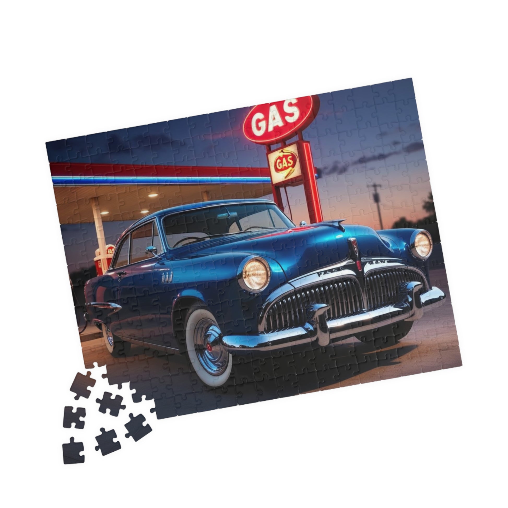 Vintage Car Puzzle - Classic 1958 Hawk, Nostalgic Automotive Art for Puzzle Lovers 252 pcs (Horizontal) Puzzle The Puzzle Chest