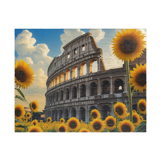 Jigsaw Puzzle, Ancient Colosseum and Sunflowers, 110 252 520 1014-Piece, Rome Italy, Creative Activity, Fun Family Game, Gift for Travelers 252 pcs (Horizontal) Puzzle The Puzzle Chest