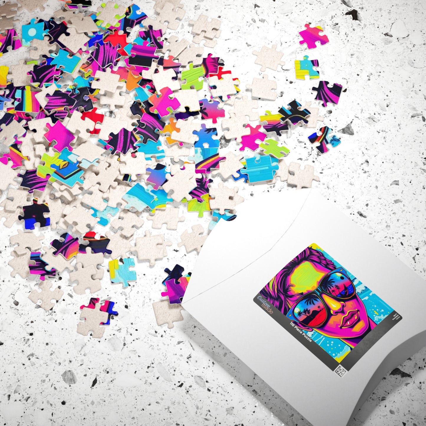 Colorful Retro Beach Puzzle, Pop Art Jigsaw Game for Adults, Fun Puzzle Gift for Friends, Home Entertainment, Mindful Challenge Brain Teaser Puzzle The Puzzle Chest