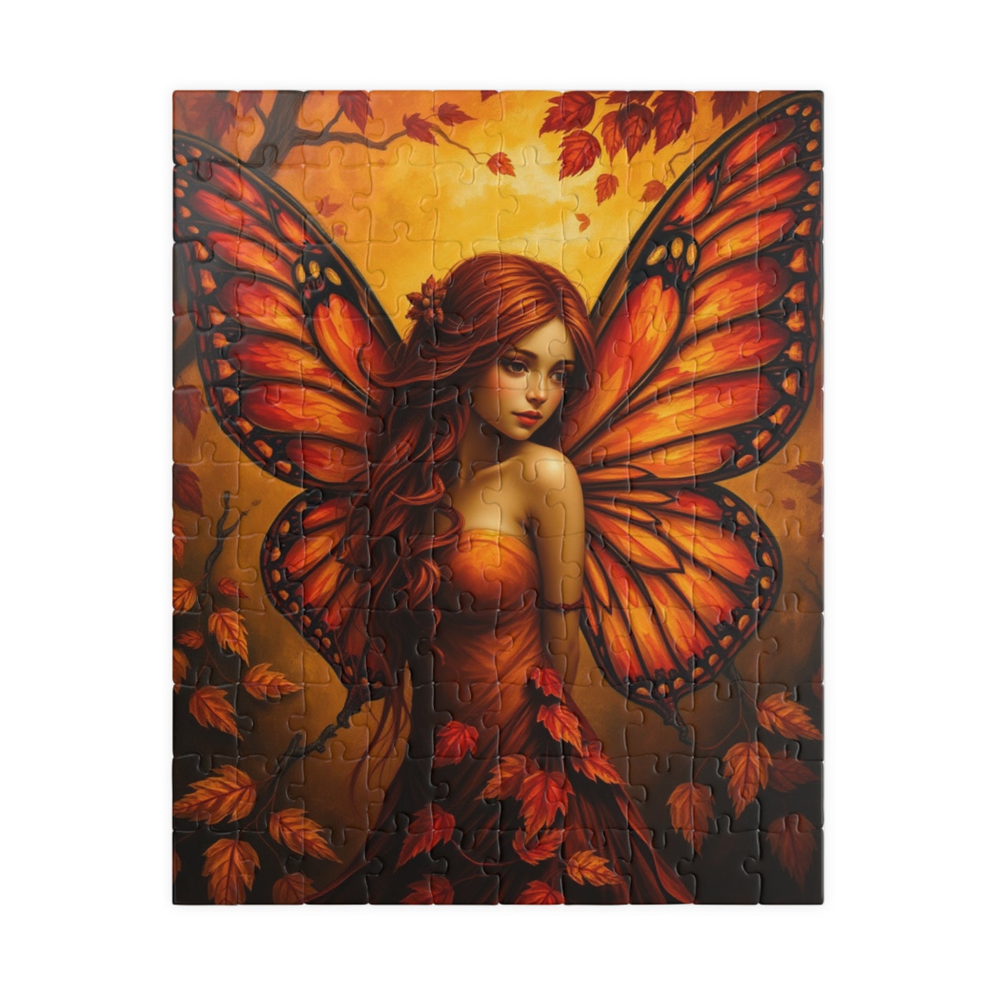 Autumn Spirit Fairy Puzzle, Enchanting Mystical Artwork for Puzzle Lover, Ideal Gift for Holiday, Collectible Art, Mindful Relaxing Activity 110 pcs (Vertical) Puzzle The Puzzle Chest