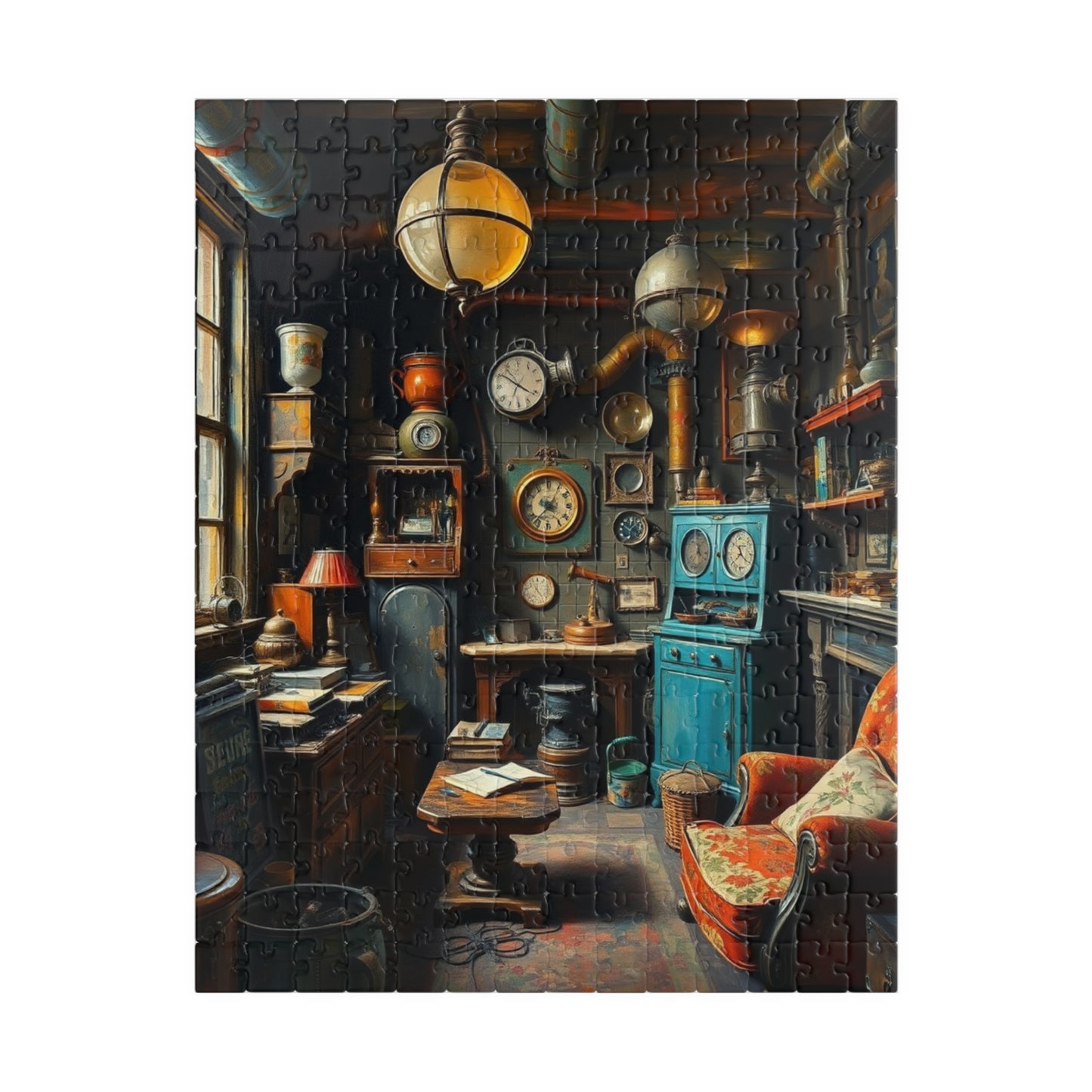 Cozy Steampunk Home Office Puzzle - 110, 252, 520, 1014-piece, Perfect for Family Night, Unique Gift for Puzzle Lovers, Relaxing Activity 252 pcs (Vertical) Puzzle The Puzzle Chest