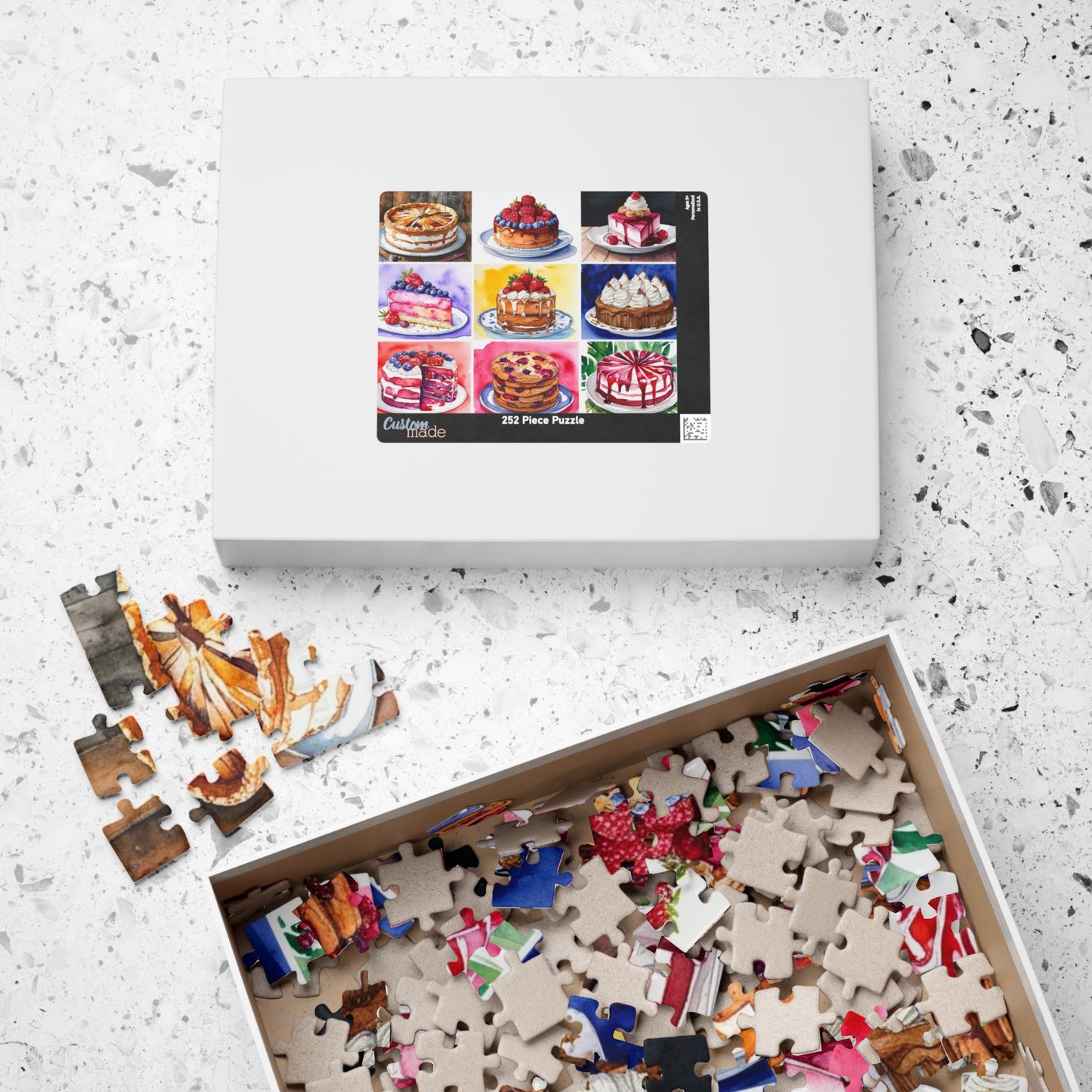 Dessert Jigsaw Puzzle for Adults - Foodie Collage, Holiday Birthday Gift for Friends, Mindful Brain Teaser, Fun Family Game Night Puzzle The Puzzle Chest