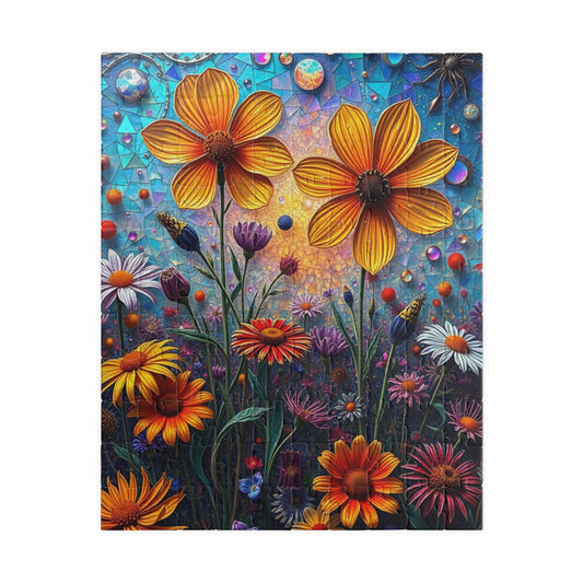 Colorful Floral Mosaic Puzzle - 110, 252, 520, 1014-piece | Flower Lover Gift, Family Bonding Activity, Puzzle Game Night, Frameable Art 110 pcs (Vertical) Puzzle The Puzzle Chest