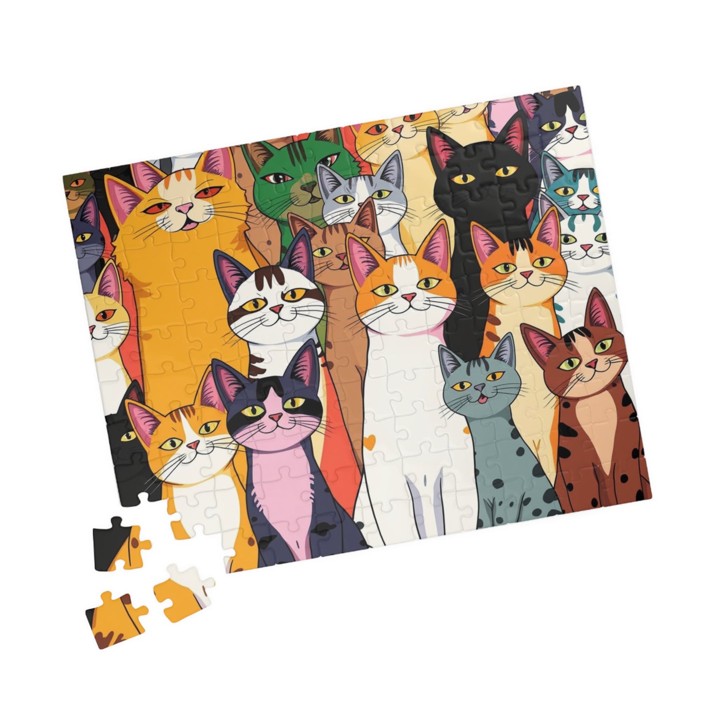 Colorful Cat Puzzle - Pop Art Jigsaw, Cat Lovers, Family Game Night, Pet Birthday Gift, Jigsaw Puzzle Puzzle The Puzzle Chest