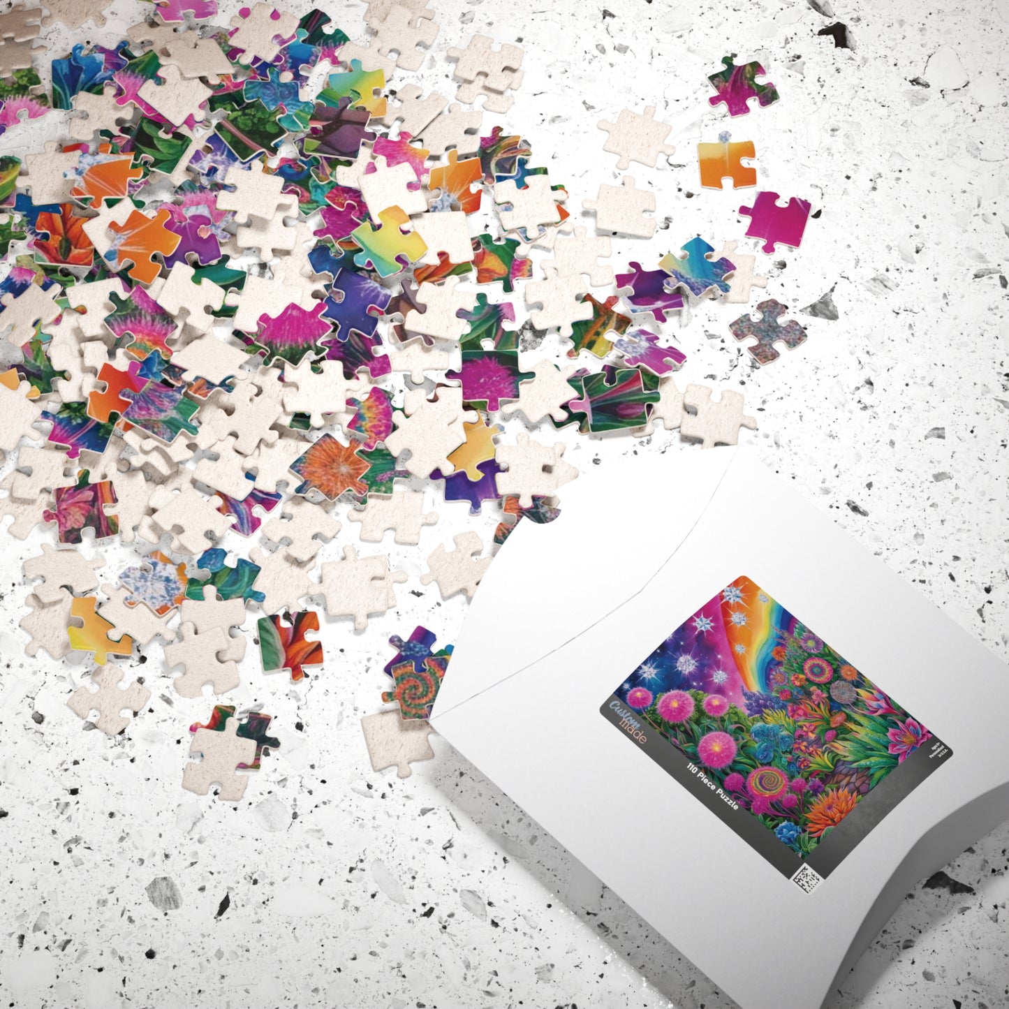 Trippy Flower Puzzle, Dreamy Floral Glowing Garden Theme Jigsaw Game, Challenging Hobby for Adults and Teens, Relaxing Activity, Unique Gift Puzzle The Puzzle Chest