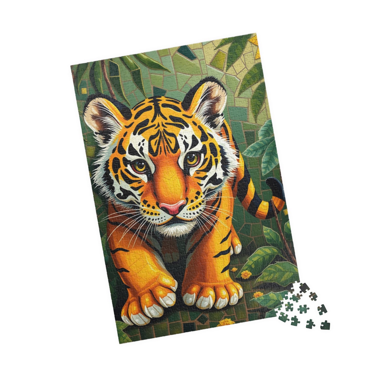 Tiger Mosaic Jigsaw Puzzle, 110 252 520 1014-Piece, Animal Art Puzzle DIY Hobby, Wildlife Jungle Theme Adult Game, Best Gift for Puzzle Fan 1014 pcs (Vertical) Puzzle The Puzzle Chest