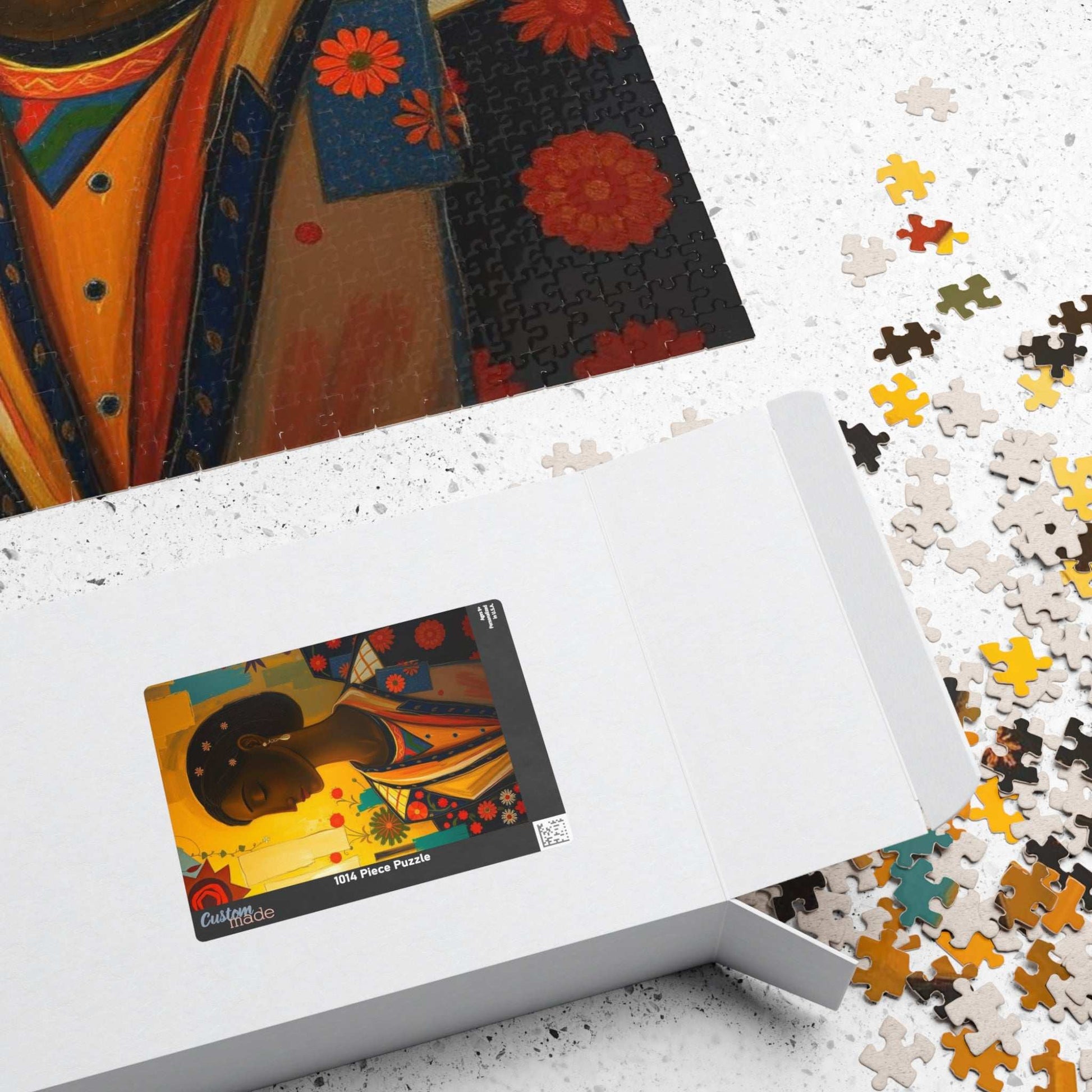 Beautiful Woman Art Puzzle, Afrocentric Jigsaw Game for Adults, Black Art Lover Gift for Friends, Mindful Activity, Mental Exercise Puzzle The Puzzle Chest