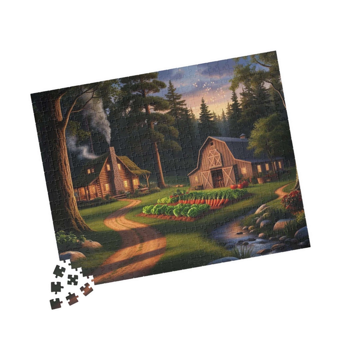 Secluded Farmstead Puzzle, Cozy Cabin Landscape Jigsaw Game, Outdoor Vibes, Solo Fun, Gift for Game Night, 110-1014 Piece, Family Activity Puzzle The Puzzle Chest
