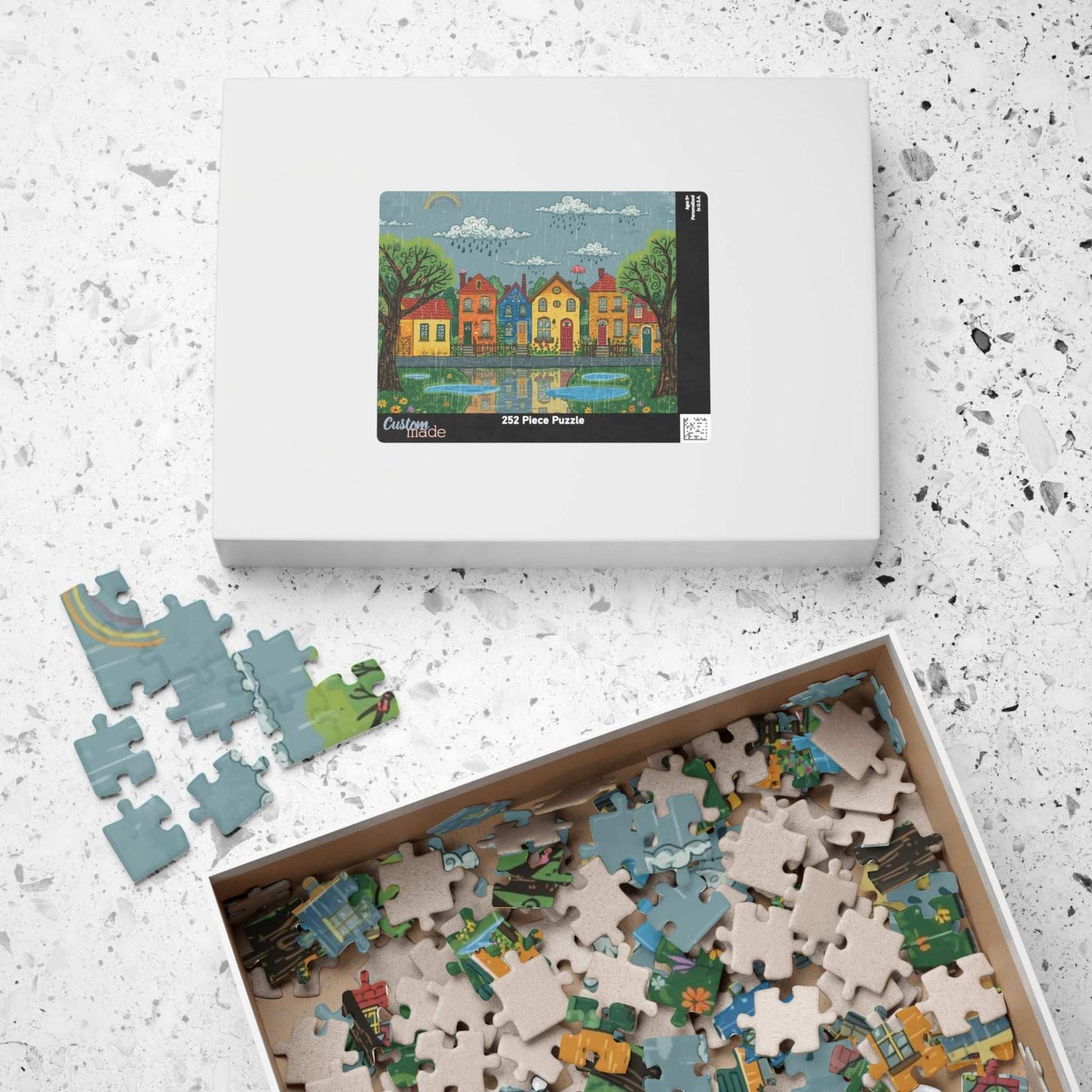 Charming Neighborhood Jigsaw Puzzle - Rainy Day In Town Puzzle The Puzzle Chest
