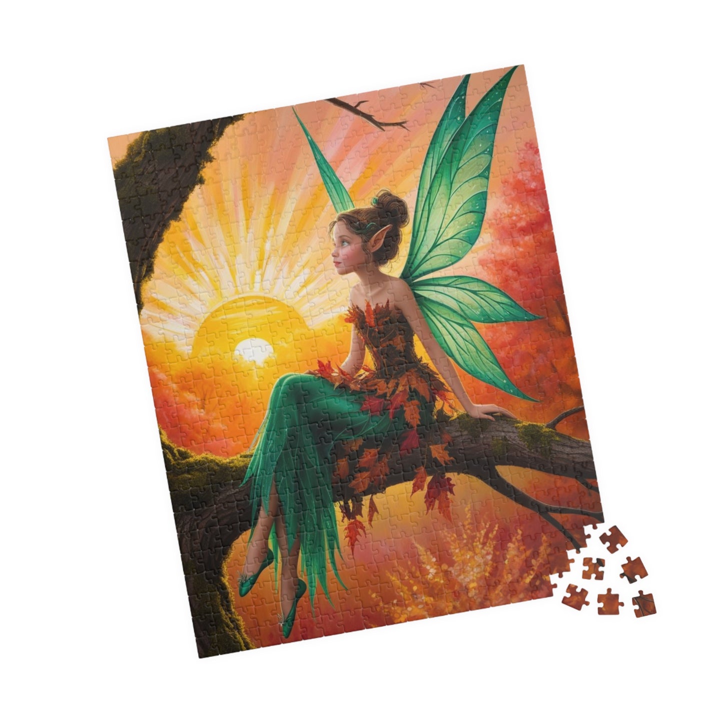 Fairy Jigsaw Puzzle, Mystical Woodland Fairy Sunrise Scene, Ideal for Solo Fun or Family Activity, Fantasy Lover Holiday Birthday Gift for Friends Puzzle The Puzzle Chest