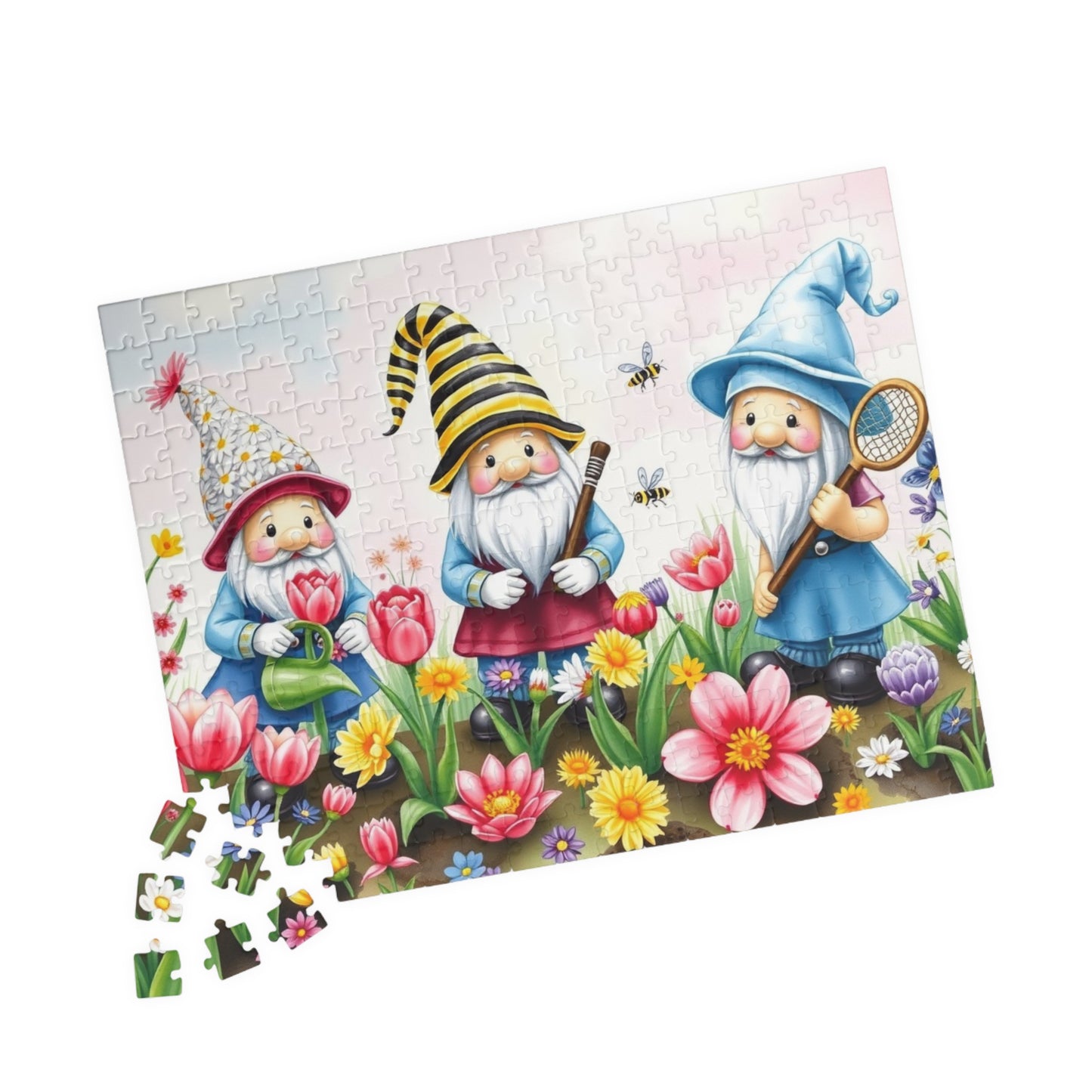 Spring Garden Gnome Puzzle - Mythical Creature Jigsaw Game 252 pcs (Horizontal) Puzzle The Puzzle Chest