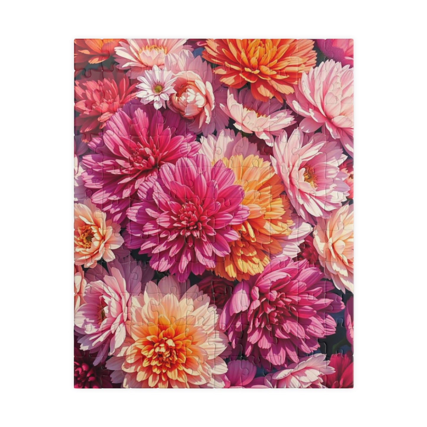Pink Flower Jigsaw Puzzle - Vibrant Floral Puzzle Art for Adults, Family Fun Game, Creative Hobby, Indoor Activity, Unique Gift Idea 110 pcs (Vertical) Puzzle The Puzzle Chest
