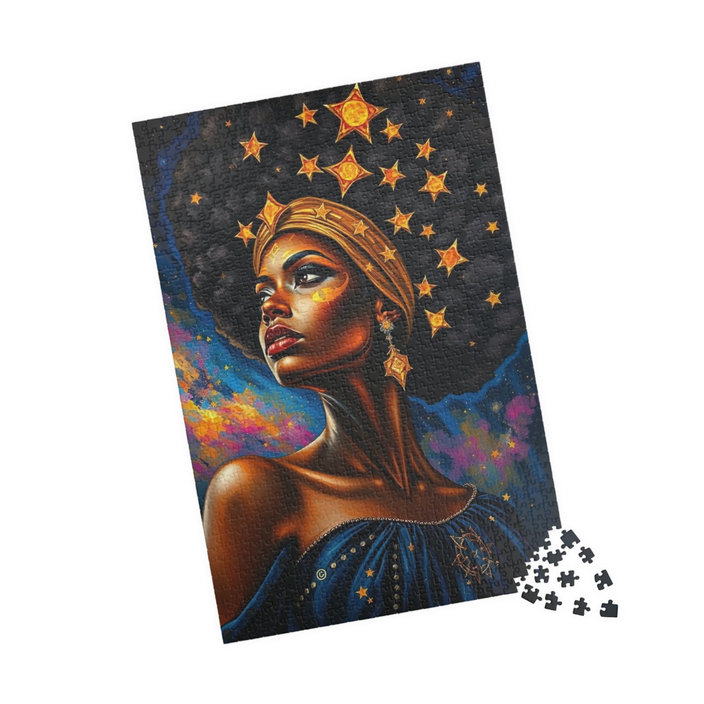 Regal Black Woman Puzzle, Afro Art Jigsaw Game for Adults and Teens, African American Puzzle Lover Gift, Family or Solo Home Entertainment Puzzle The Puzzle Chest