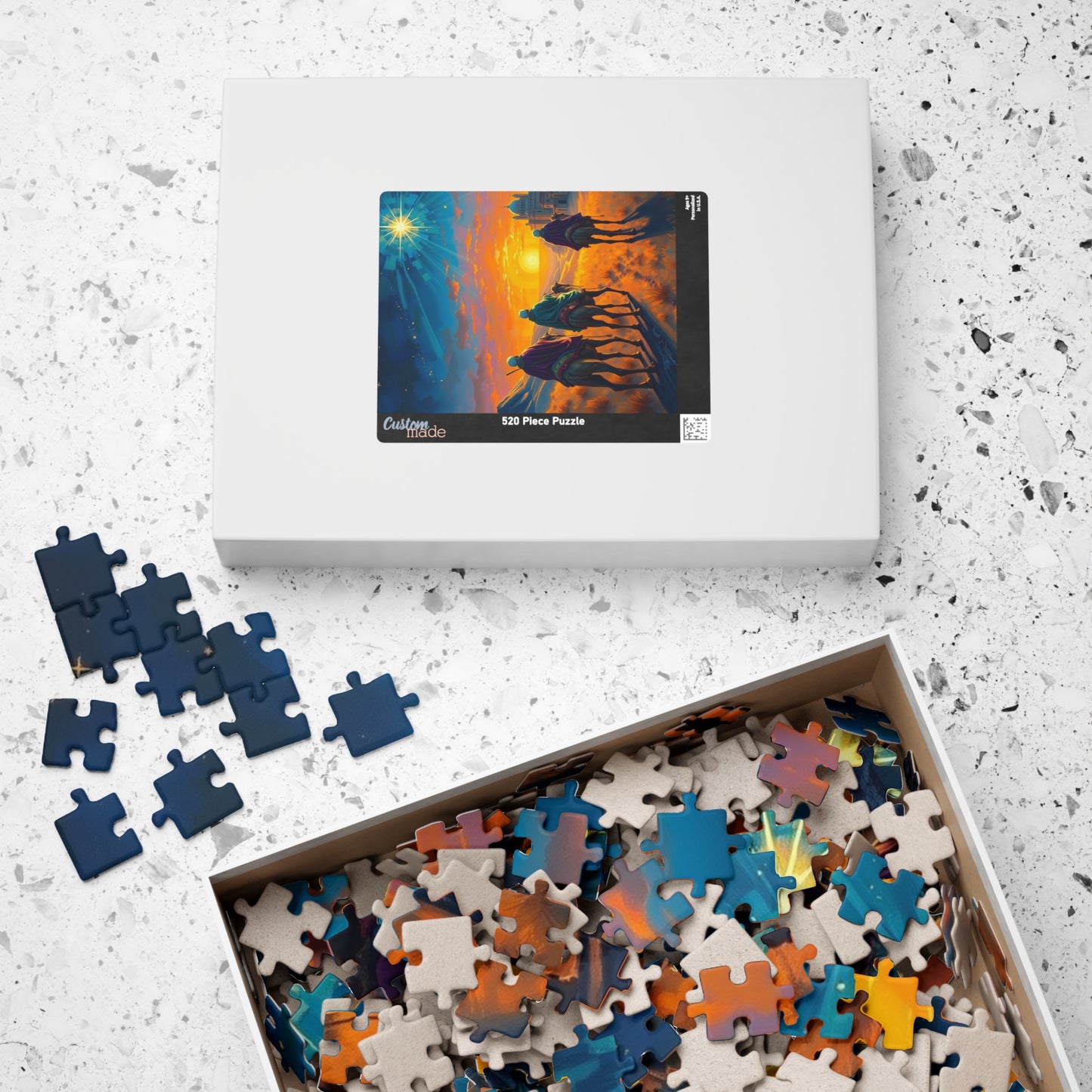 Three Wisemen Jigsaw Puzzle - Journey to Bethlehem, Christmas Holiday Activity Gift Religious Home Entertainment Family Fun Puzzle The Puzzle Chest