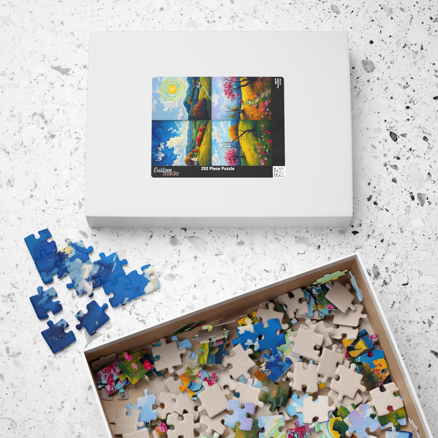 Puzzle, Spring Landscape Collage Puzzle, 110 252 520 1014-Pieces, Four-Quadrant Nature Jigsaw Game for Adults, Giftable Educational Toy Puzzle The Puzzle Chest