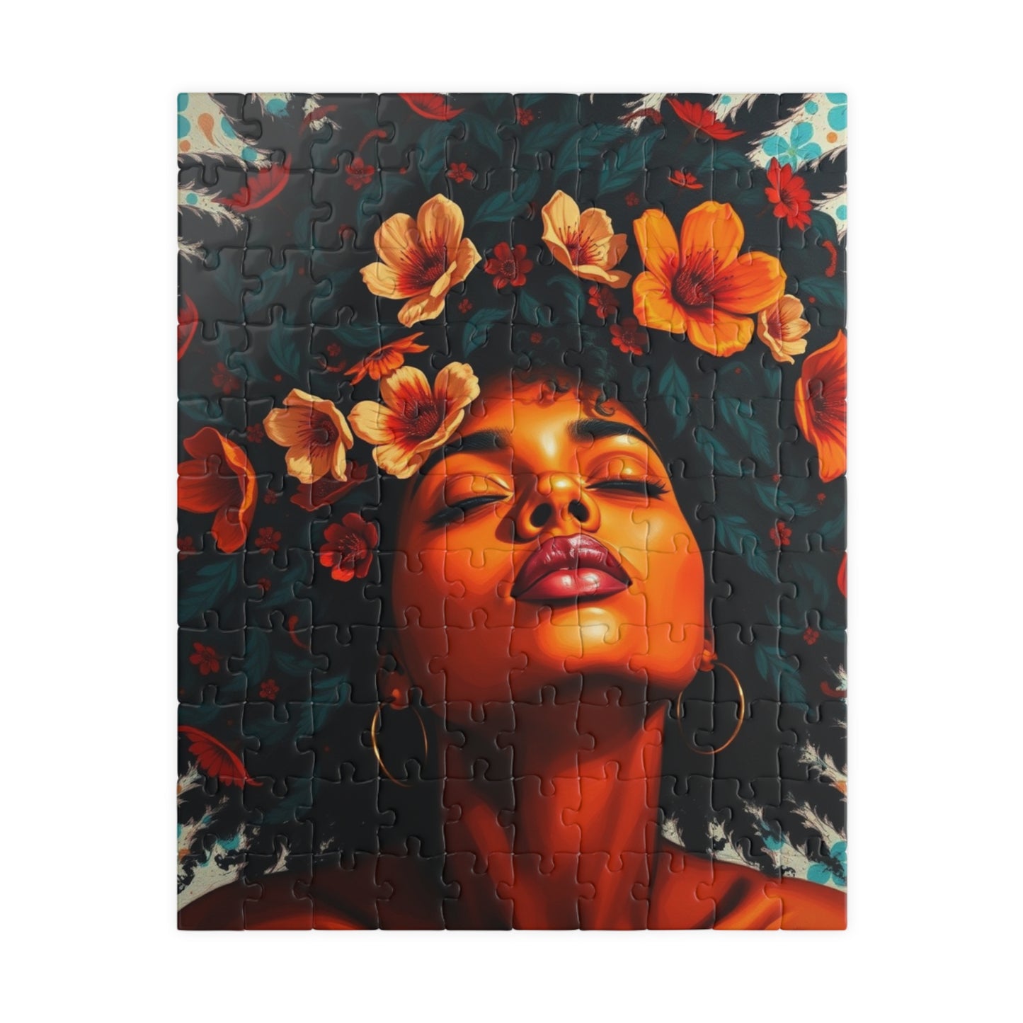 African American Jigsaw Puzzle, Black Female Portrait, Black Woman Art, Afrocentric Gift 110 pcs (Vertical) Puzzle The Puzzle Chest