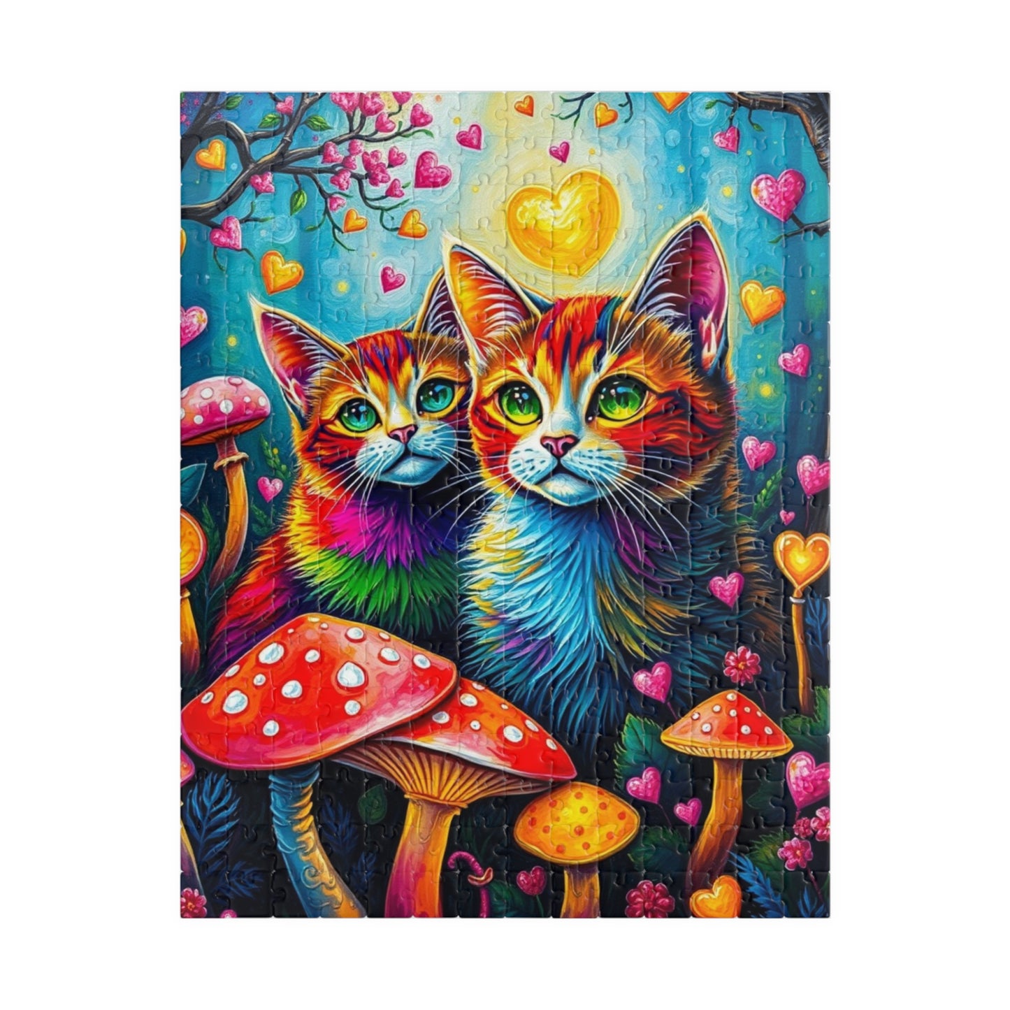 Whimsy Woods - Rainbow Cats and Pride Forest Jigsaw Puzzle, 110 to 1014-piece, Cat Lover Gift, Family Activity or Solo Fun, Brain Teaser 252 pcs (Vertical) Puzzle The Puzzle Chest