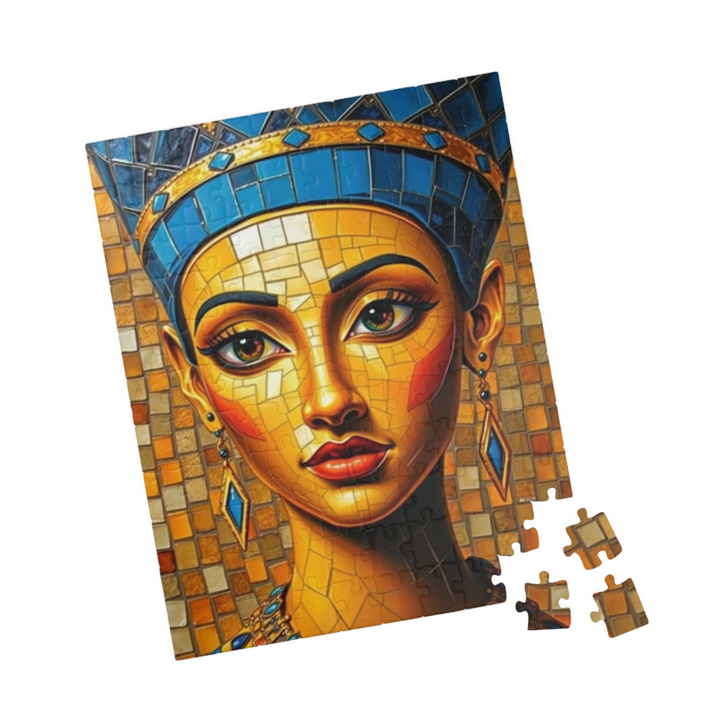 Mosaic Portrait Egyptian Queen Puzzle, 110-1014 Pieces Beautiful Nefertiti Jigsaw Game, Gift for Art Lovers, Challenging Pastime, Family Fun Puzzle The Puzzle Chest