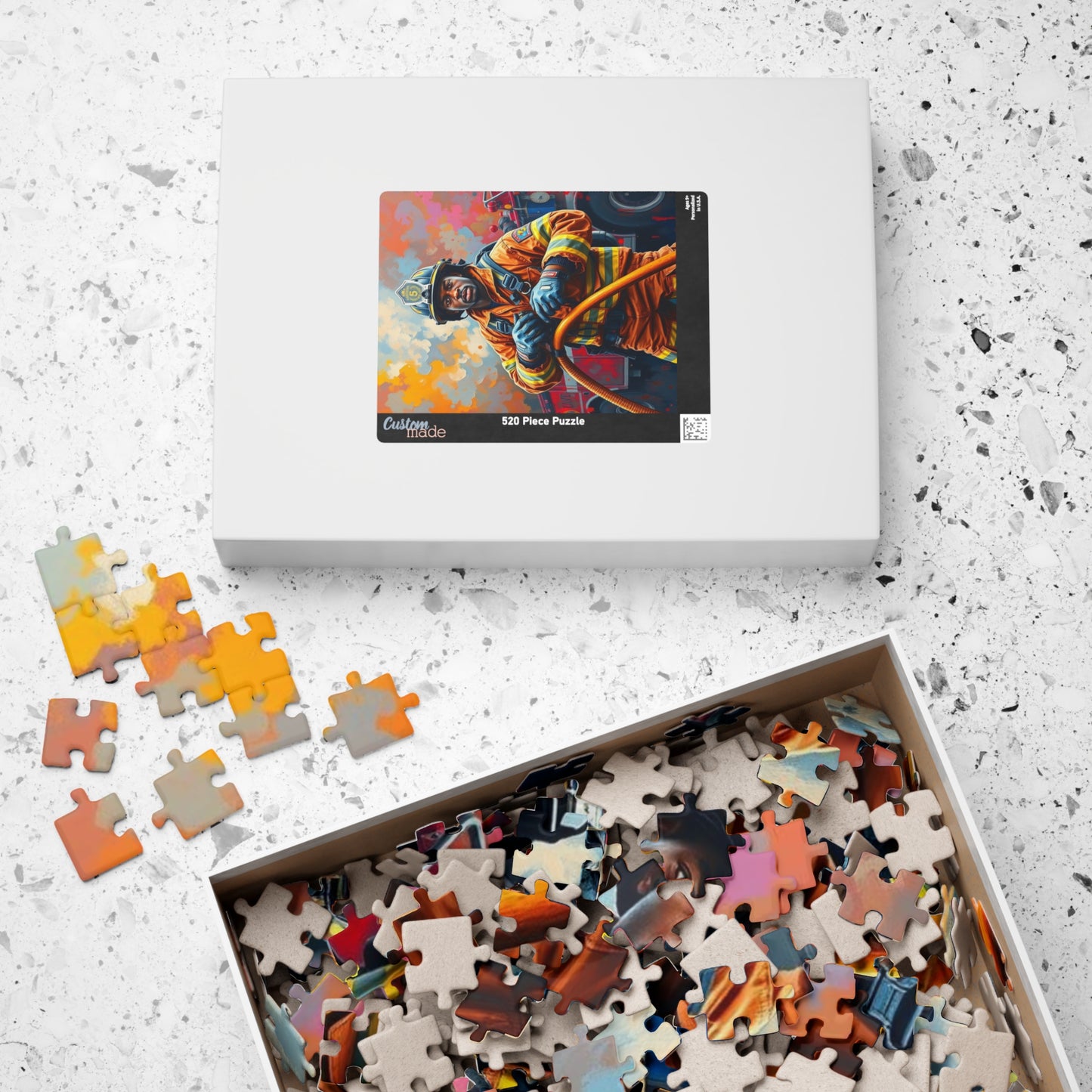 Afrocentric Firefighter Puzzle, African American Man Inspirational Black Art Jigsaw Game, Puzzle Lover Holiday Gift, Family Bonding Activity Puzzle The Puzzle Chest