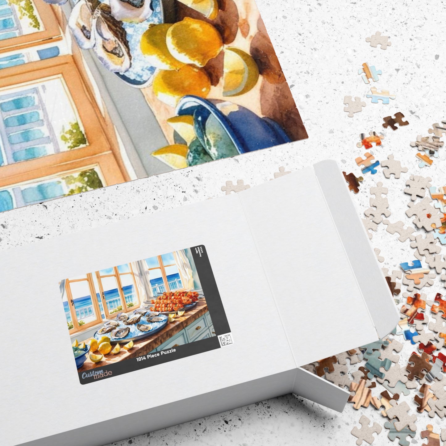Coastal Kitchen Puzzle Gifted, Sea-food Themed Food Jigsaw Game, Kitchen Decor, Fun Family Activity for Game Night, Puzzle Lover Puzzle The Puzzle Chest