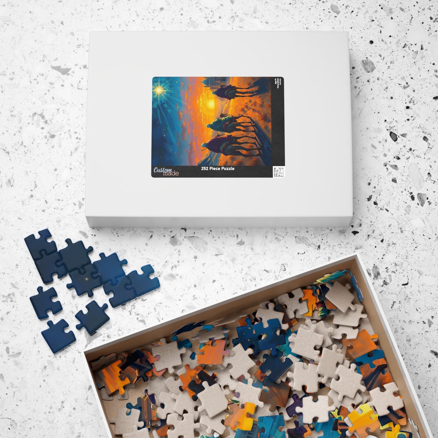 Three Wisemen Jigsaw Puzzle - Journey to Bethlehem, Christmas Holiday Activity Gift Religious Home Entertainment Family Fun Puzzle The Puzzle Chest
